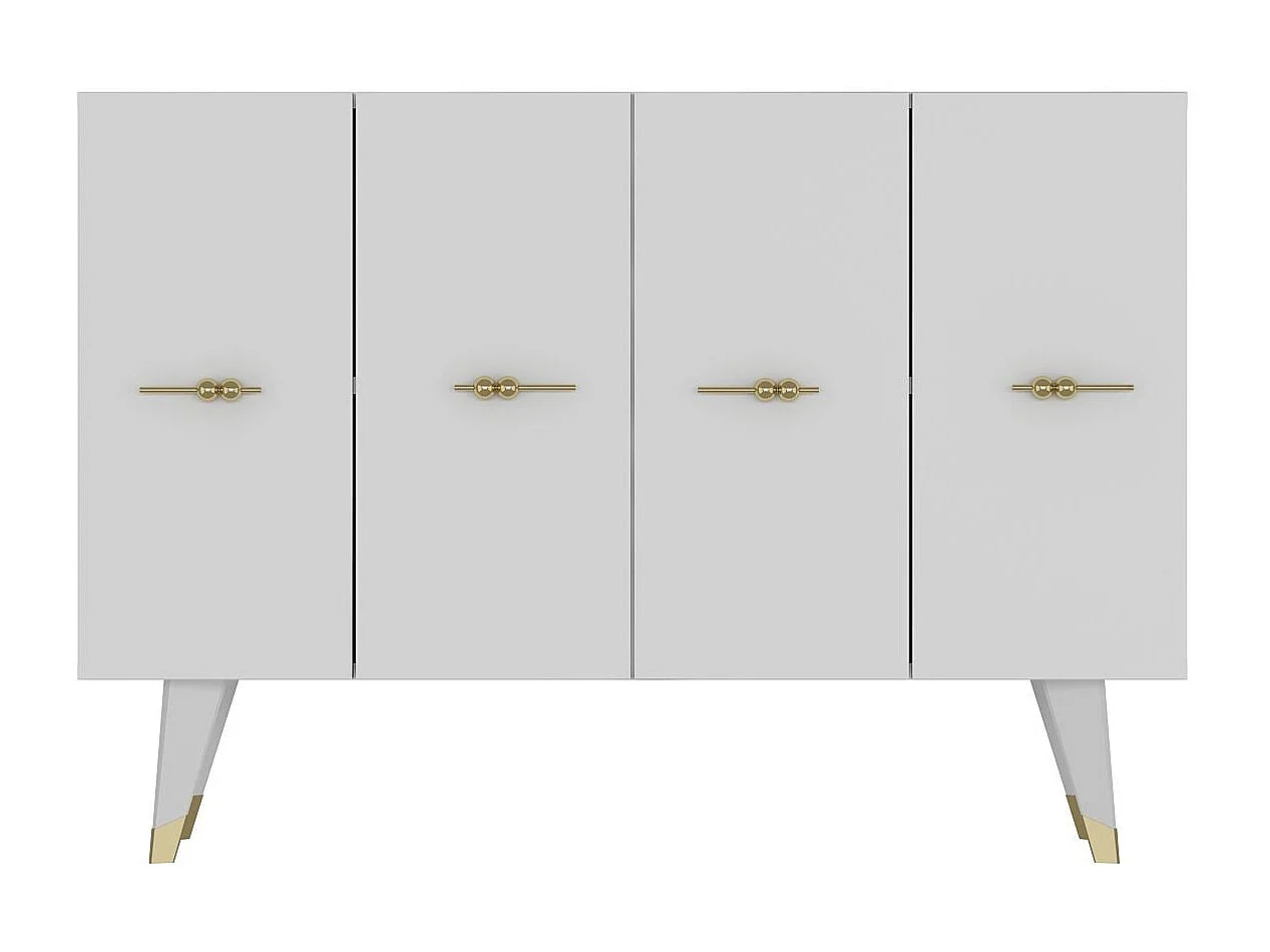 Buffet en aggloméré mélaminé – 120x80x29,6 cm – doré et blanc