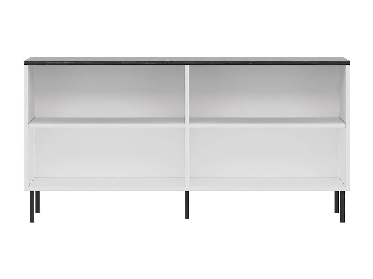 Buffet – 150 cm x 75 cm x 36 cm – Blanc et Royal – Aggloméré avec revêtement mélaminé