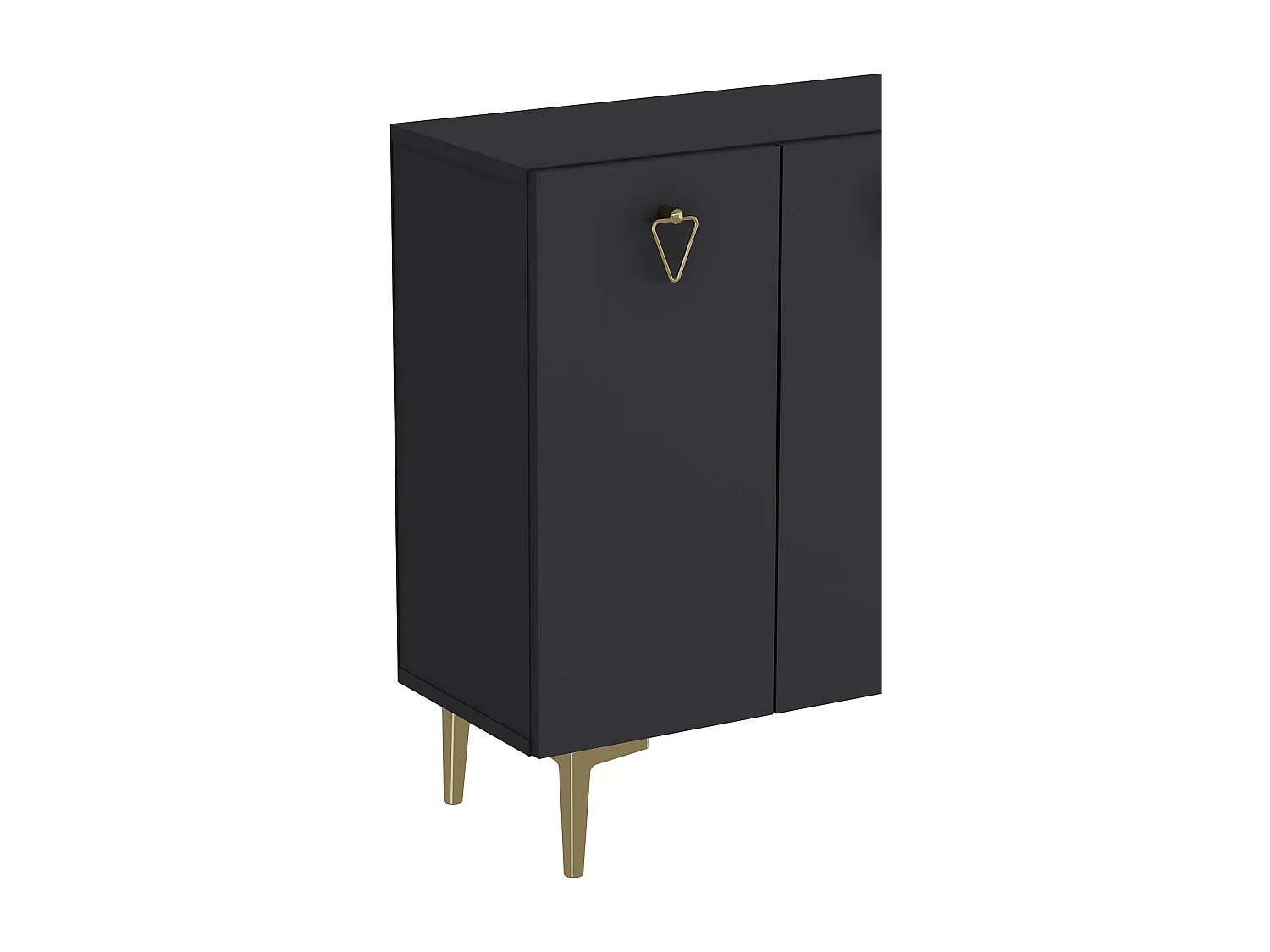 Komoda – 120 cm x 80 cm x 29,6 cm – Antracyt i złoto – Płyta wiórowa pokryta melaminą