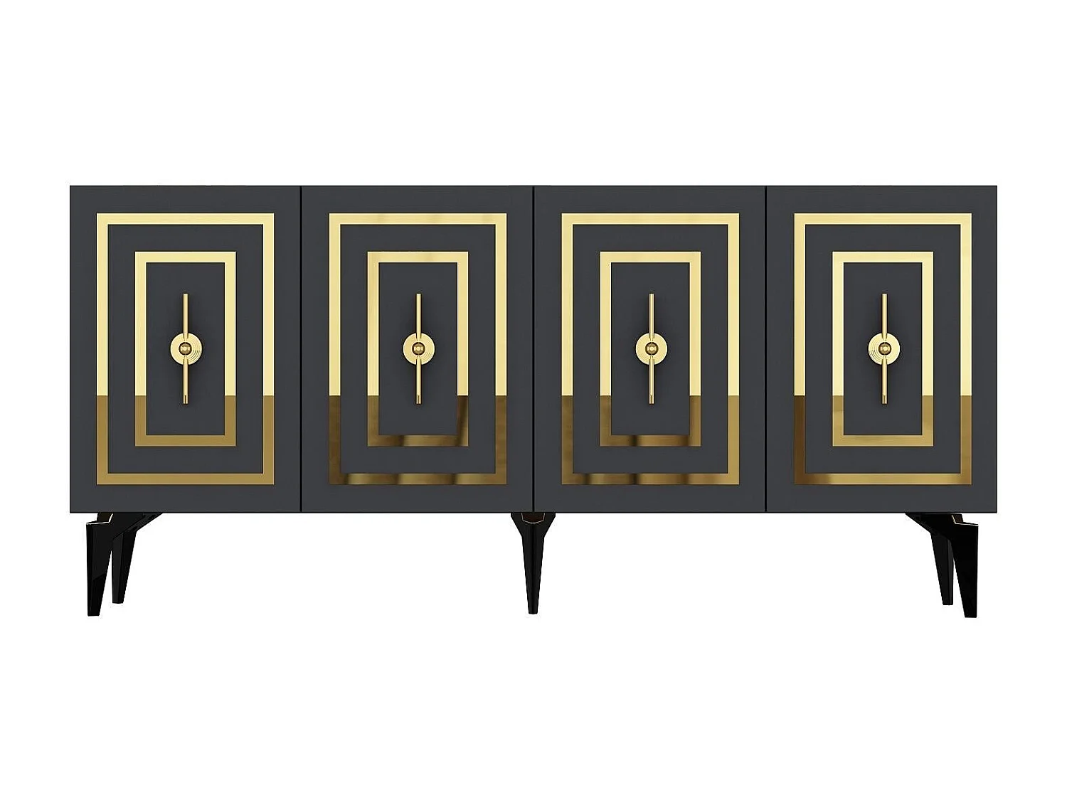 Komoda z płyty wiórowej pokrytej melaminą – 150 cm – antracyt