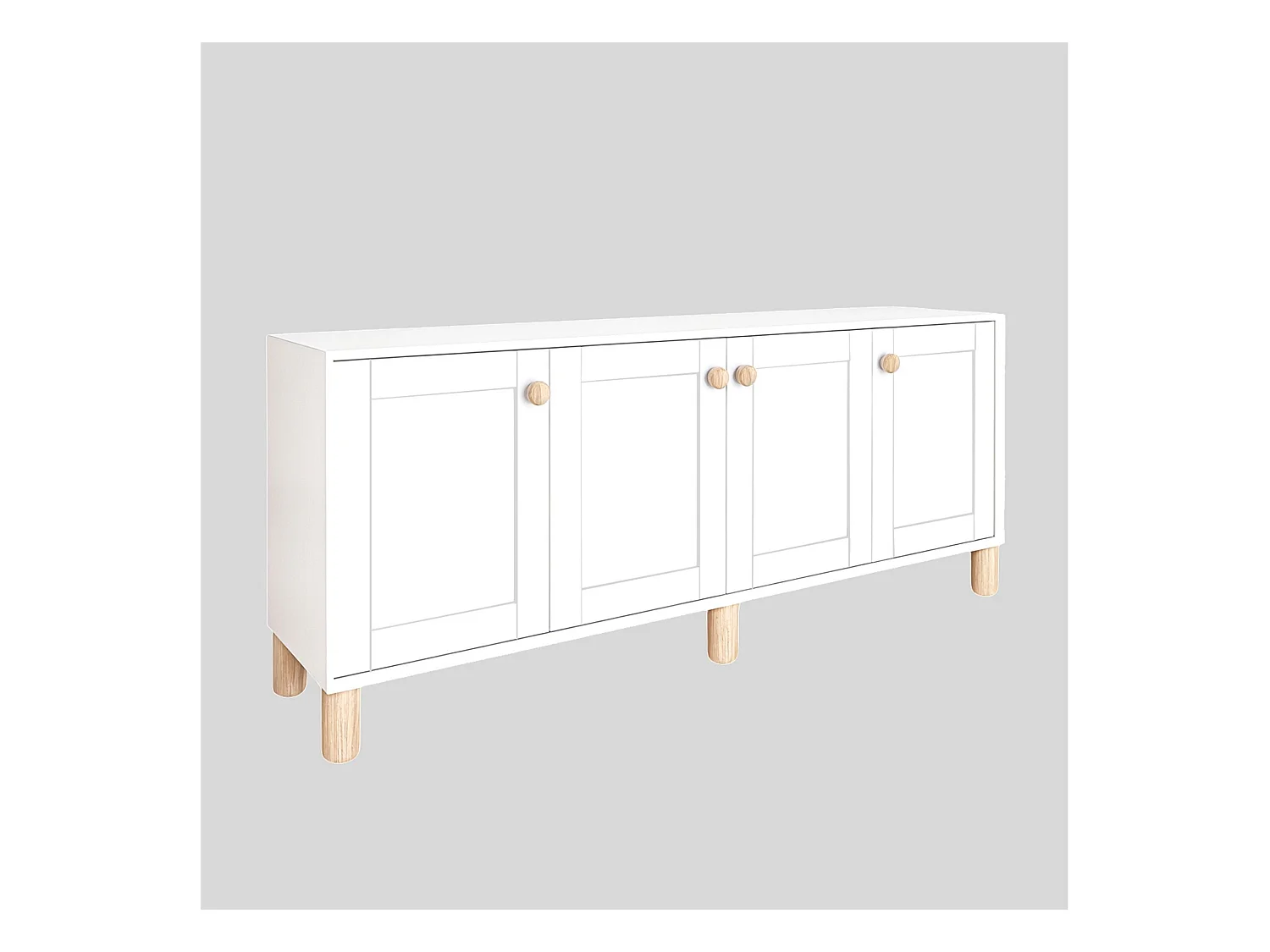 Buffet – 180 cm x 75 cm x 40 cm – Blanc – 100 % panneaux de particules
