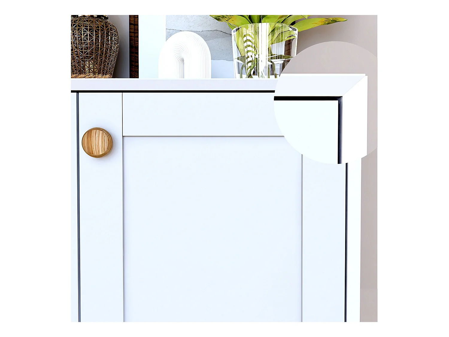 Buffet – 180 cm x 75 cm x 40 cm – Blanc – 100 % panneaux de particules