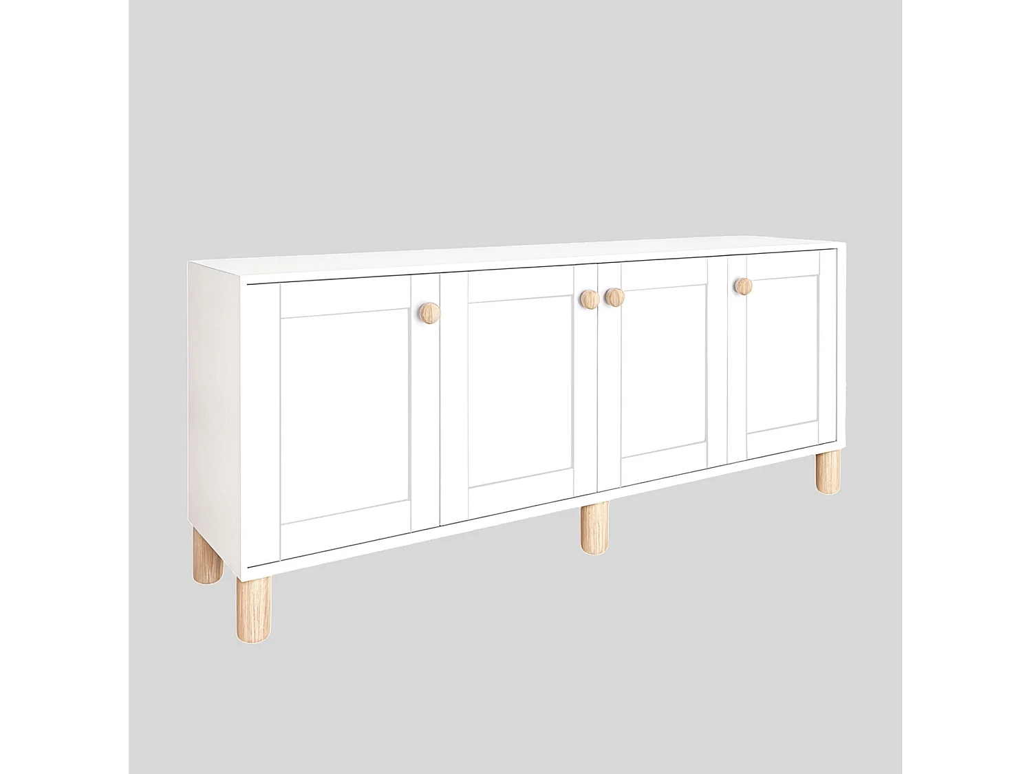 Aparador – 180 cm x 75 cm x 40 cm – Branco – 100% painel de partículas