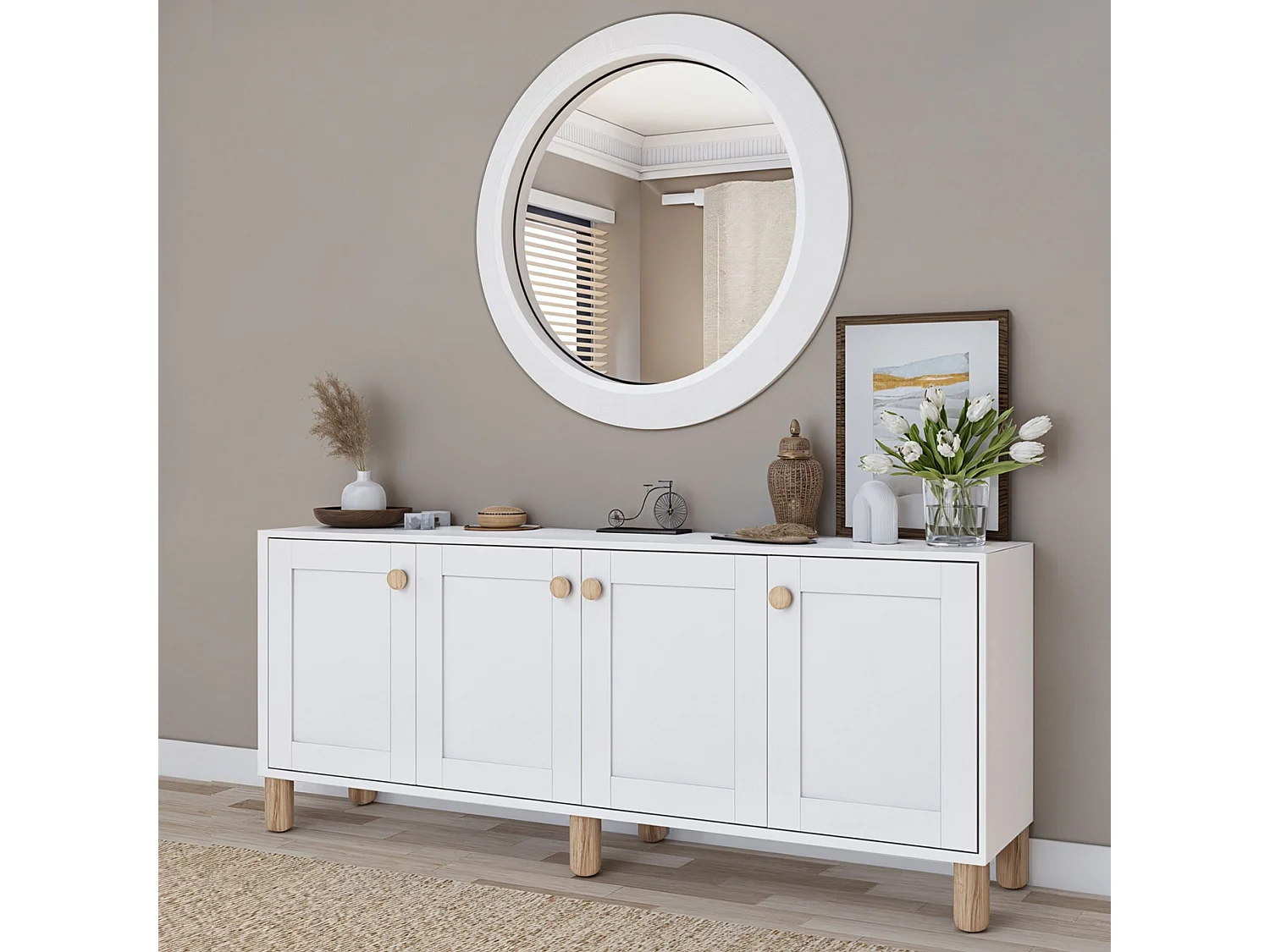 Aparador – 180 cm x 75 cm x 40 cm – Branco – 100% painel de partículas