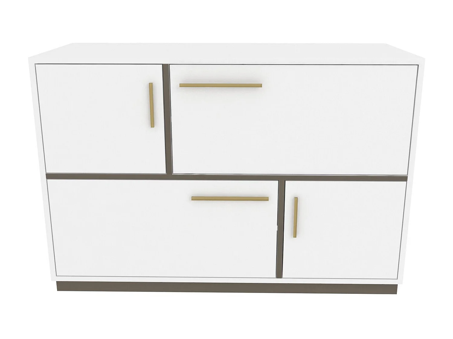 Modern dressoir, wit en grijs, 120 x 45 x 81,6 cm | 100% melamine gecoat spaanplaat, 18 mm dik | Elegant en functioneel voor woonaccessoires