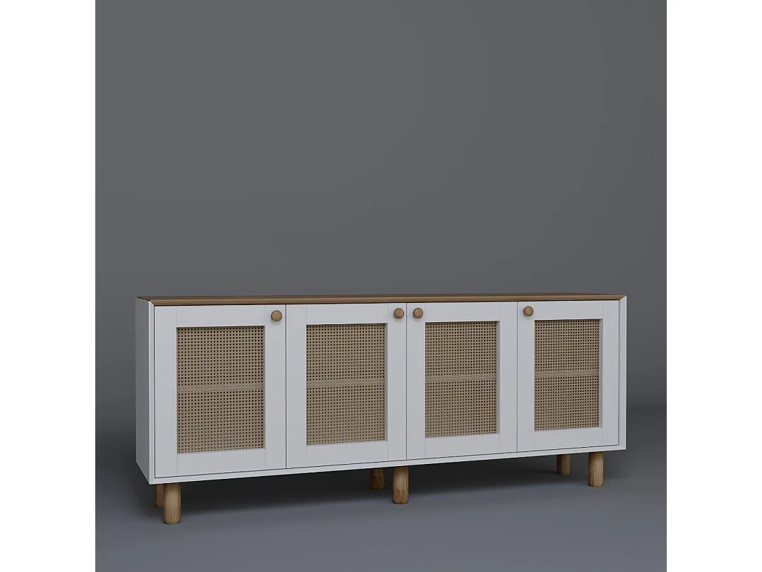Buffet – 180cm x 75cm x 40cm – Noyer clair – Panneau de particules mélaminé