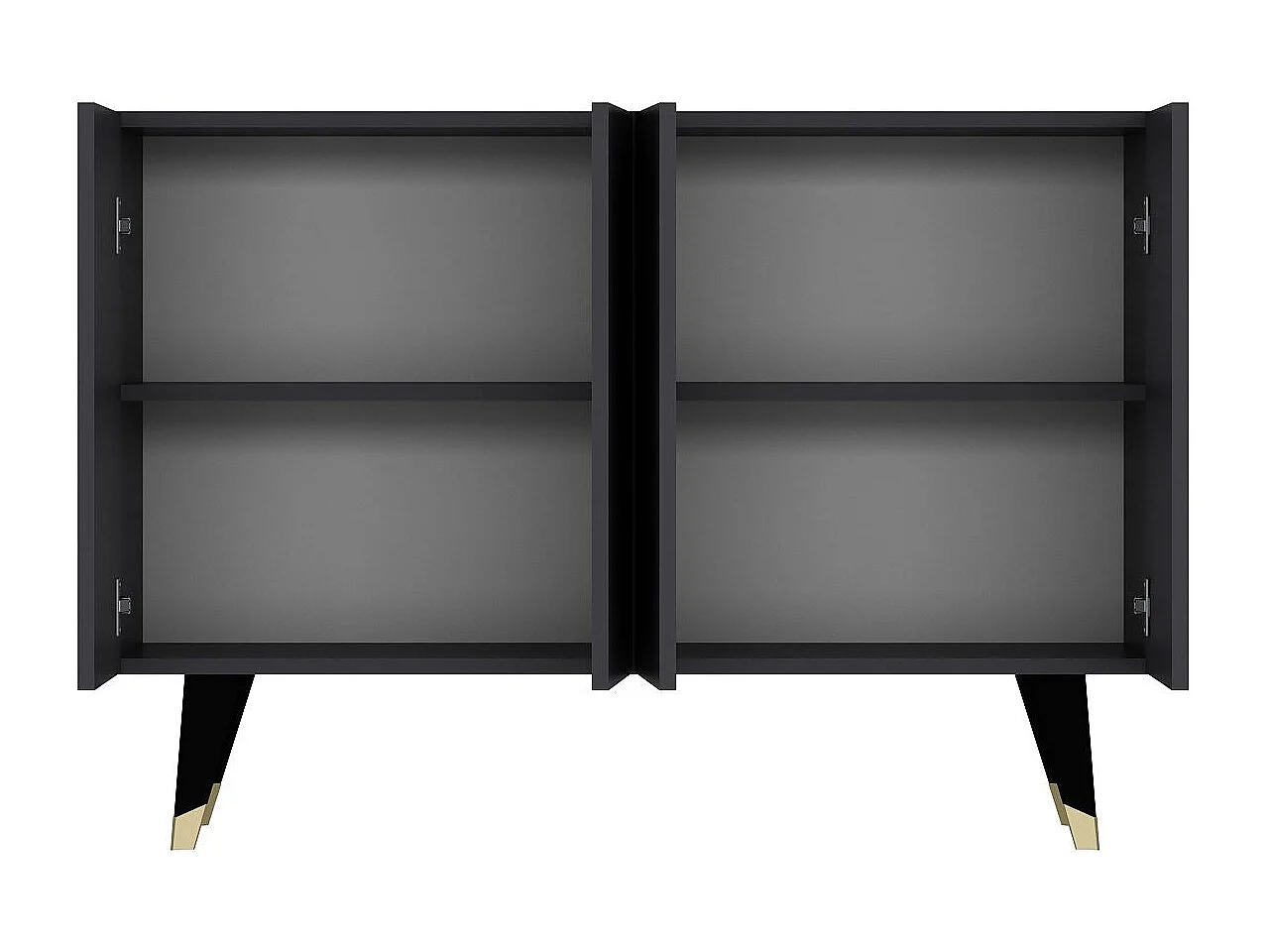 Buffet – 120 cm x 80 cm x 29,6 cm – Or et Anthracite – Panneau de particules mélaminé