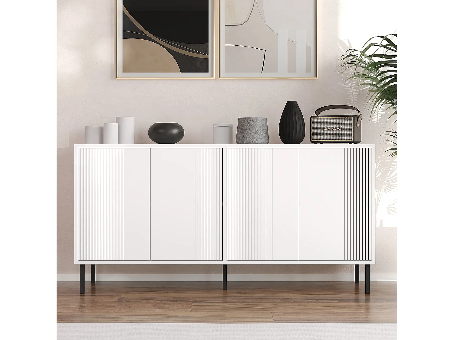 Aparador – 150 cm x 75 cm x 36 cm – Blanco – MDF