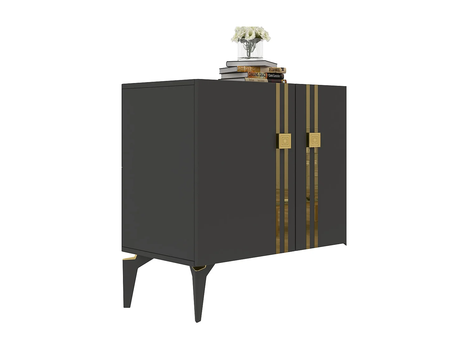 Komoda – 150 cm x 80 cm x 35 cm – Antracyt – Płyta wiórowa pokryta melaminą