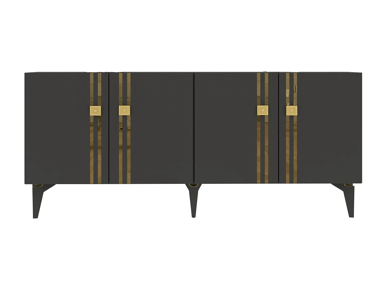 Komoda – 150 cm x 80 cm x 35 cm – Antracyt – Płyta wiórowa pokryta melaminą