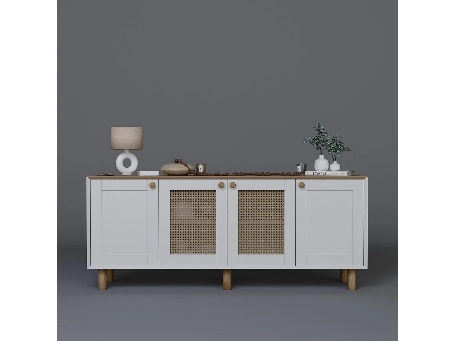 Buffet – 180 cm x 75 cm x 40 cm – Noyer clair – Aggloméré