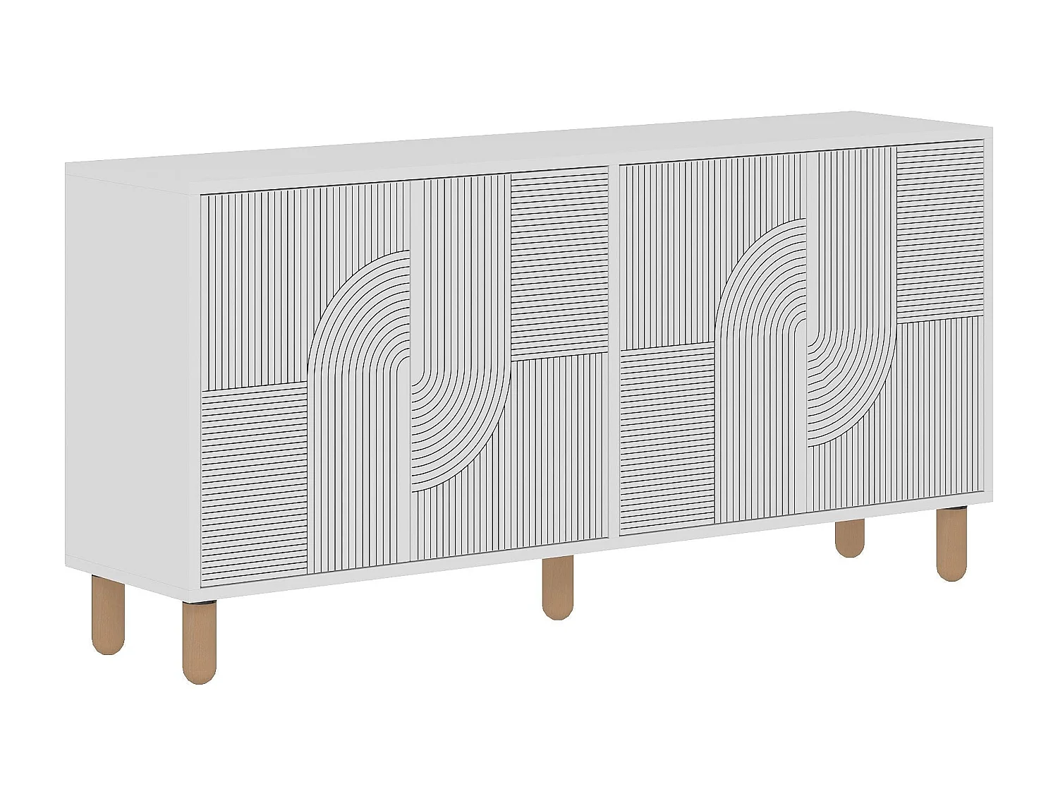 Komoda – 150 cm x 73 cm x 36 cm – Biała – Płyta wiórowa