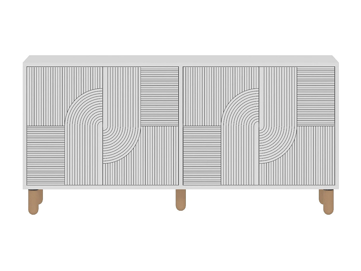 Komoda – 150 cm x 73 cm x 36 cm – Biała – Płyta wiórowa