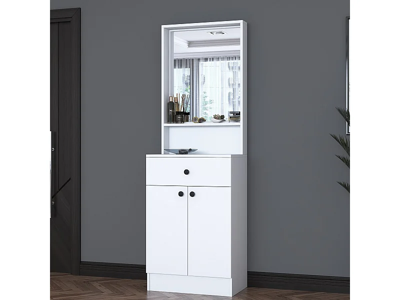 Buffet d’entrée – 60 x 182,8 x 35,5 cm – Blanc – Aggloméré