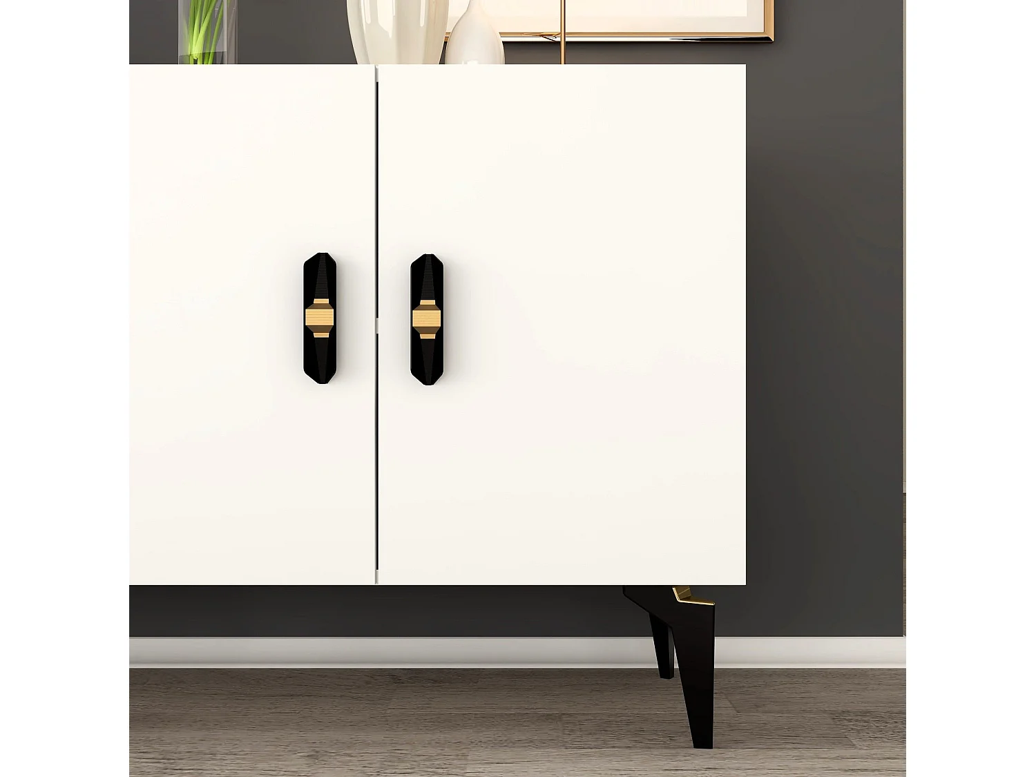Buffet – 150 cm x 79 cm x 40 cm – Blanc – Panneaux de particules