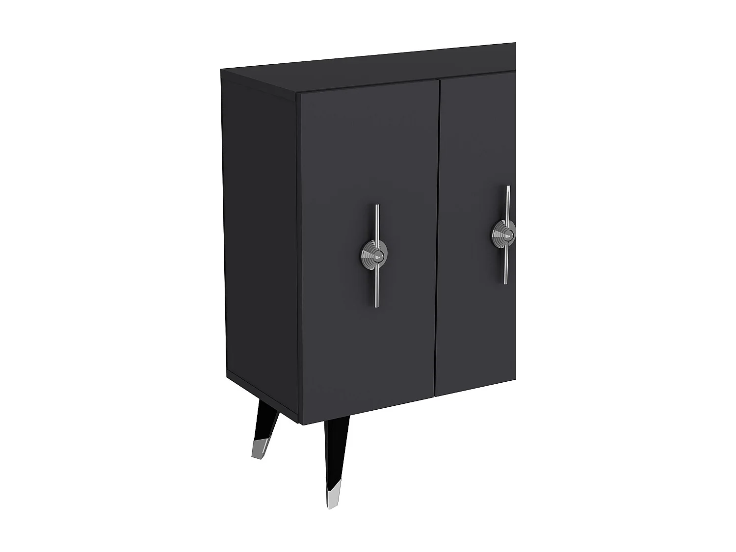 Dressoir – 120 cm x 80 cm x 29,6 cm – Zilver en antraciet – Melamine gecoat spaanplaat