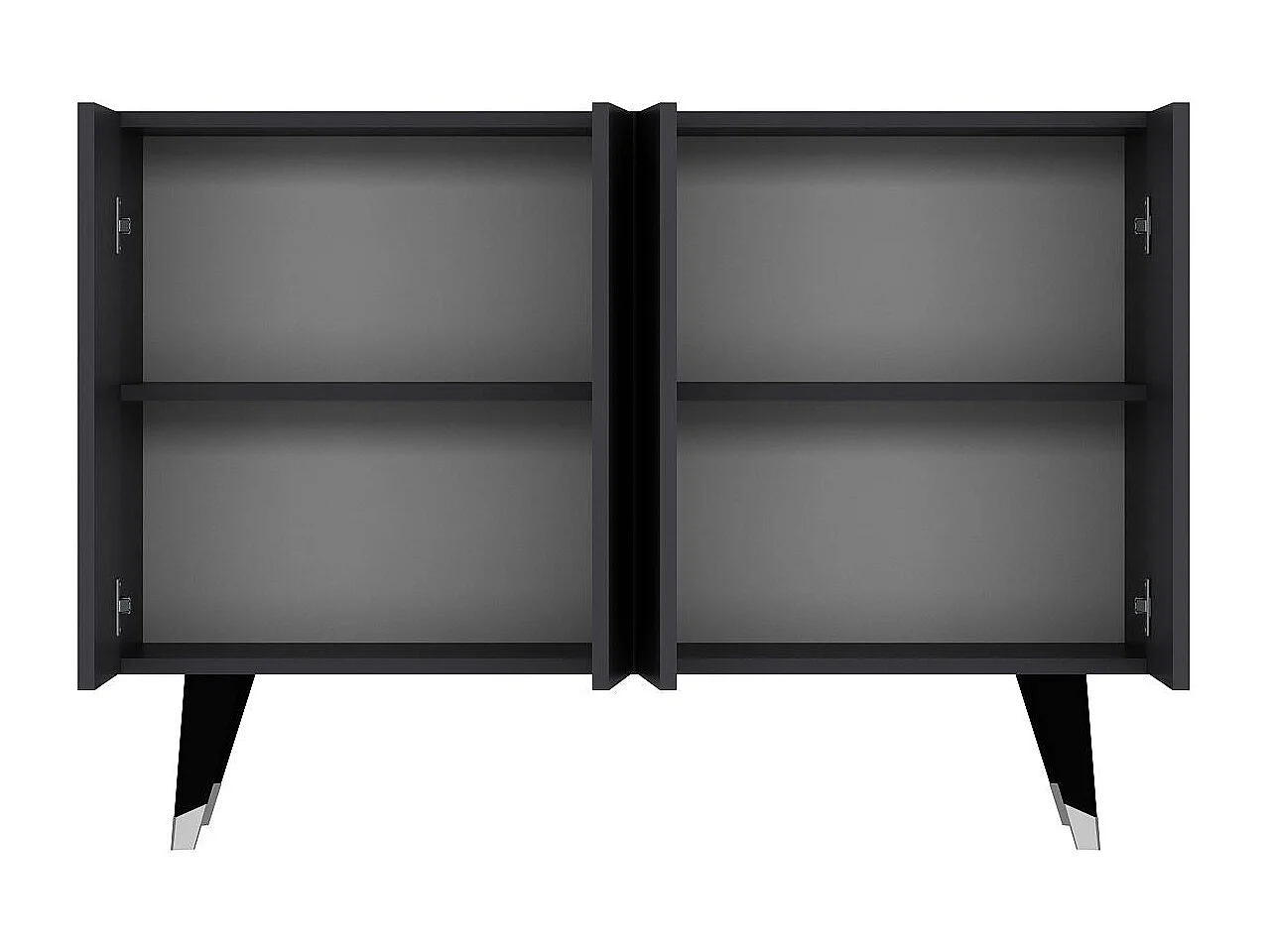 Dressoir – 120 cm x 80 cm x 29,6 cm – Zilver en antraciet – Melamine gecoat spaanplaat