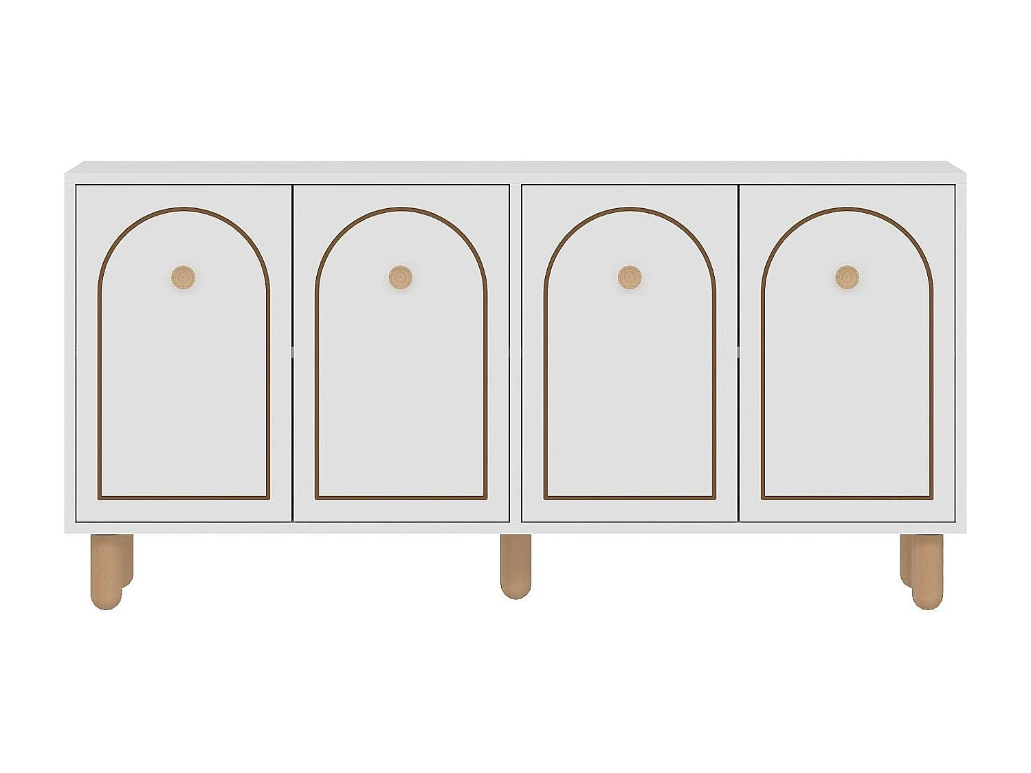 Komoda – 150 cm x 73 cm x 36 cm – Biała – Płyta wiórowa pokryta melaminą