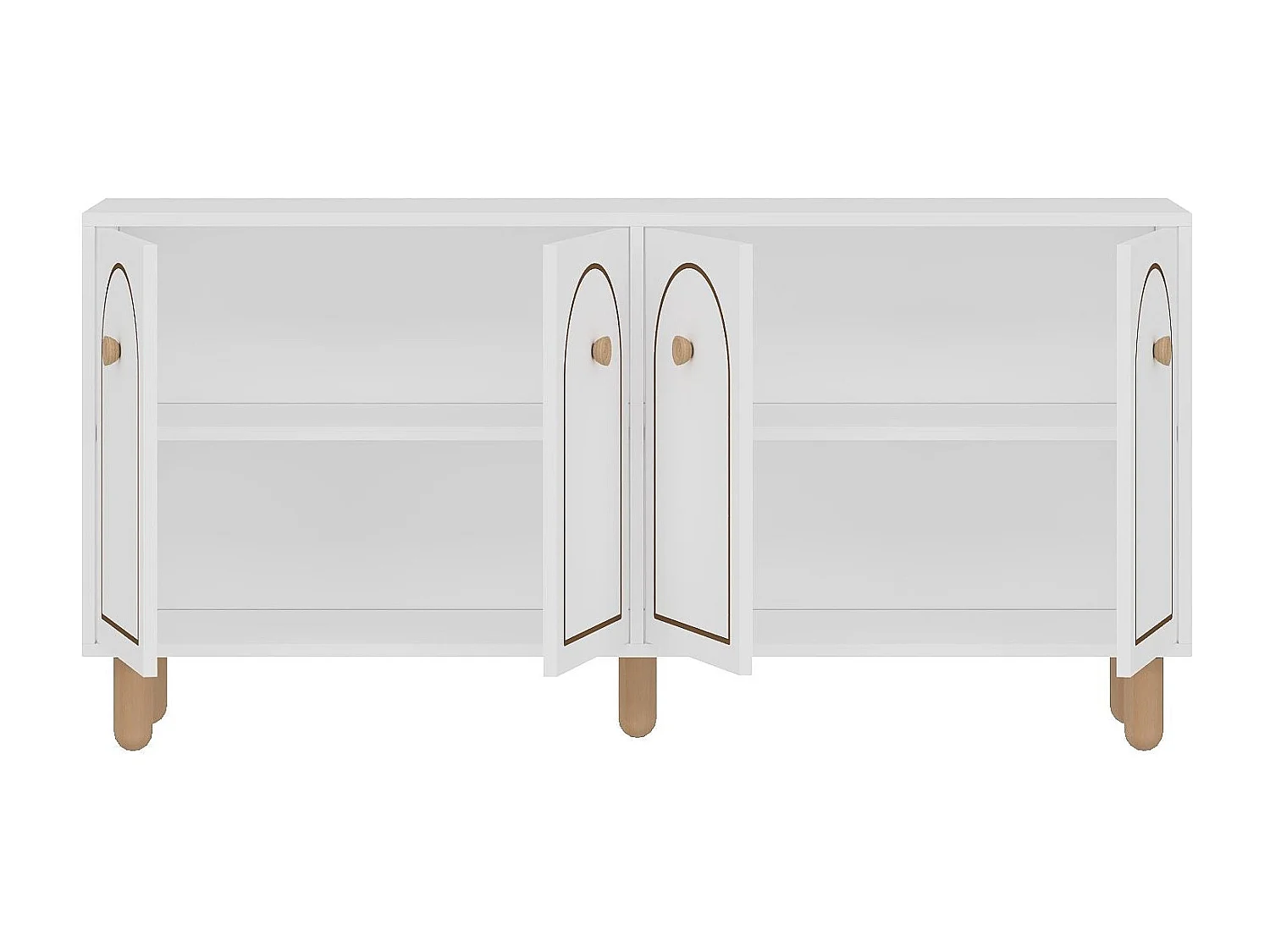 Komoda – 150 cm x 73 cm x 36 cm – Biała – Płyta wiórowa pokryta melaminą