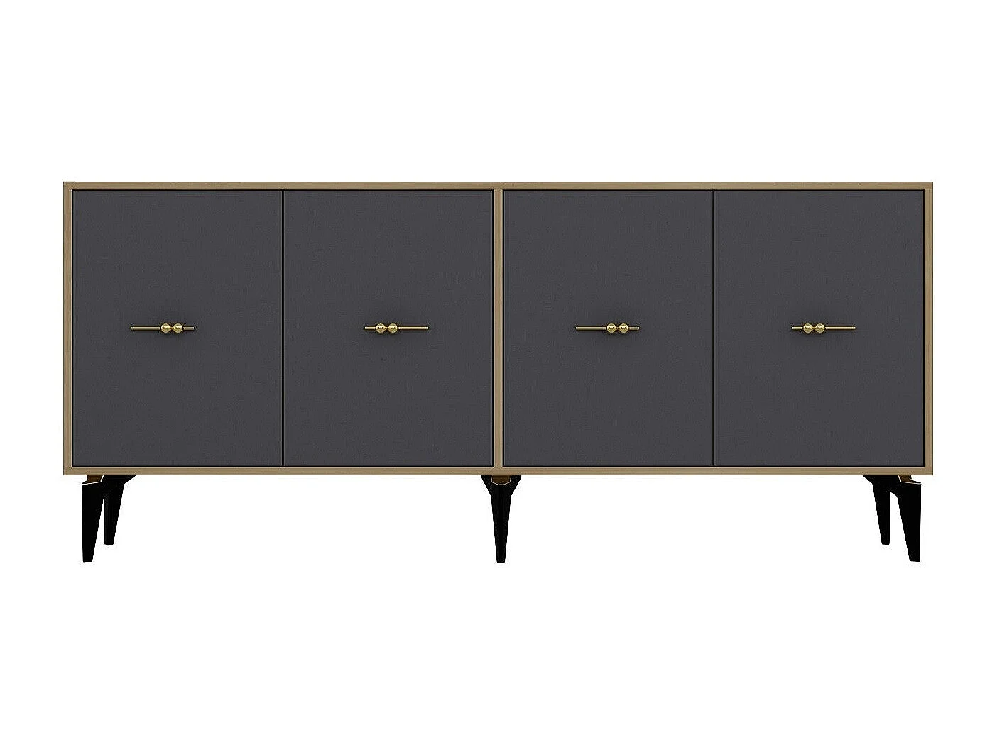 Komoda – 180 cm x 82,6 cm x 35 cm – Dąb szafirowy i antracyt – Płyta wiórowa