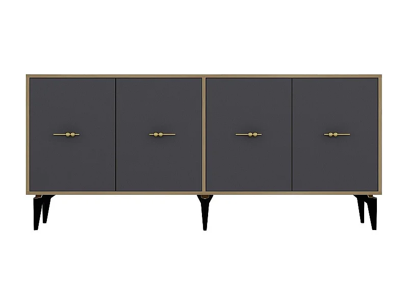 Komoda – 180 cm x 82,6 cm x 35 cm – Dąb szafirowy i antracyt – Płyta wiórowa