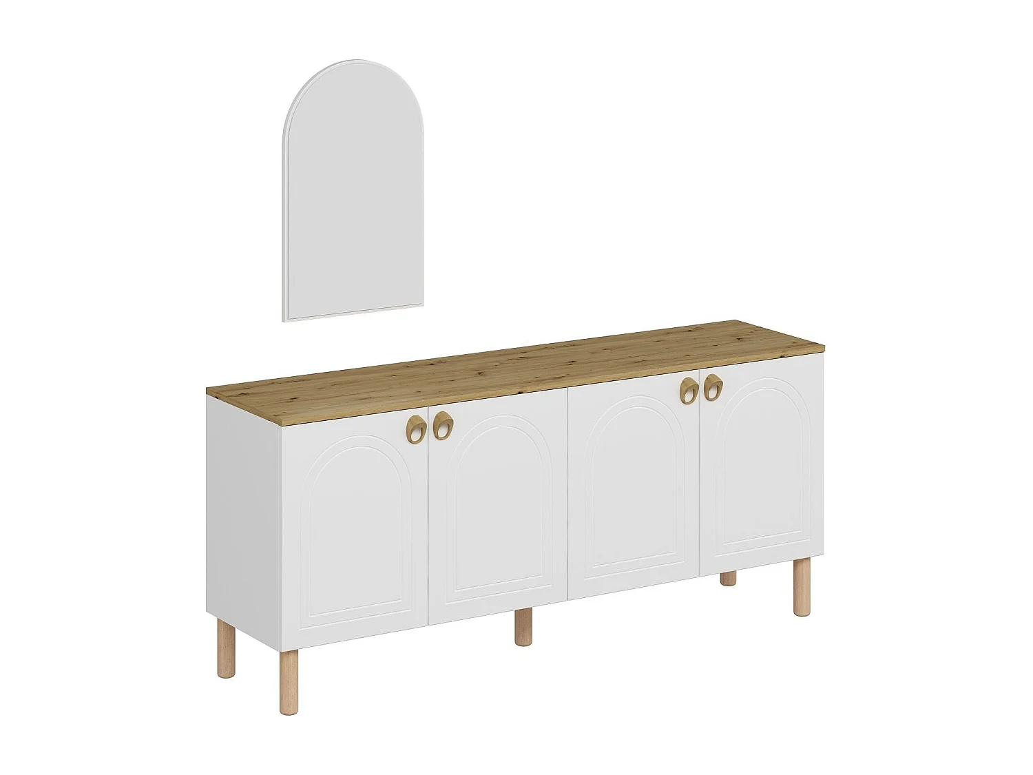 Weißes Lotus-Sideboard