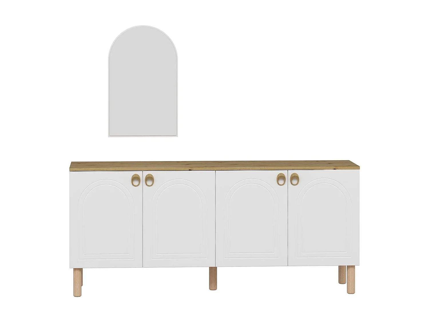 Weißes Lotus-Sideboard