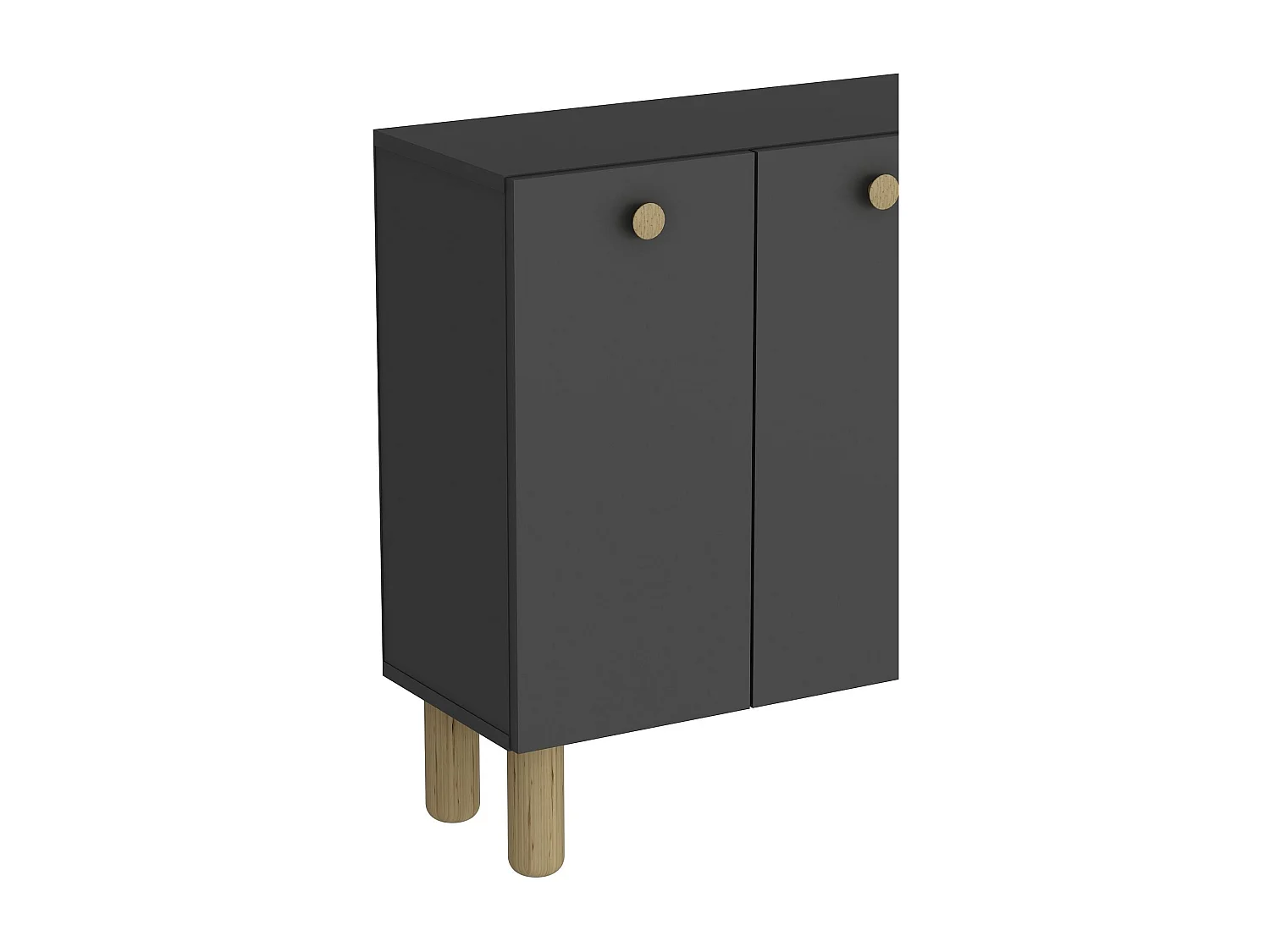 Aparador – 120cm largura, 80cm altura, 29,6cm profundidade – Antracite e Carvalho Safira – Aglomerado