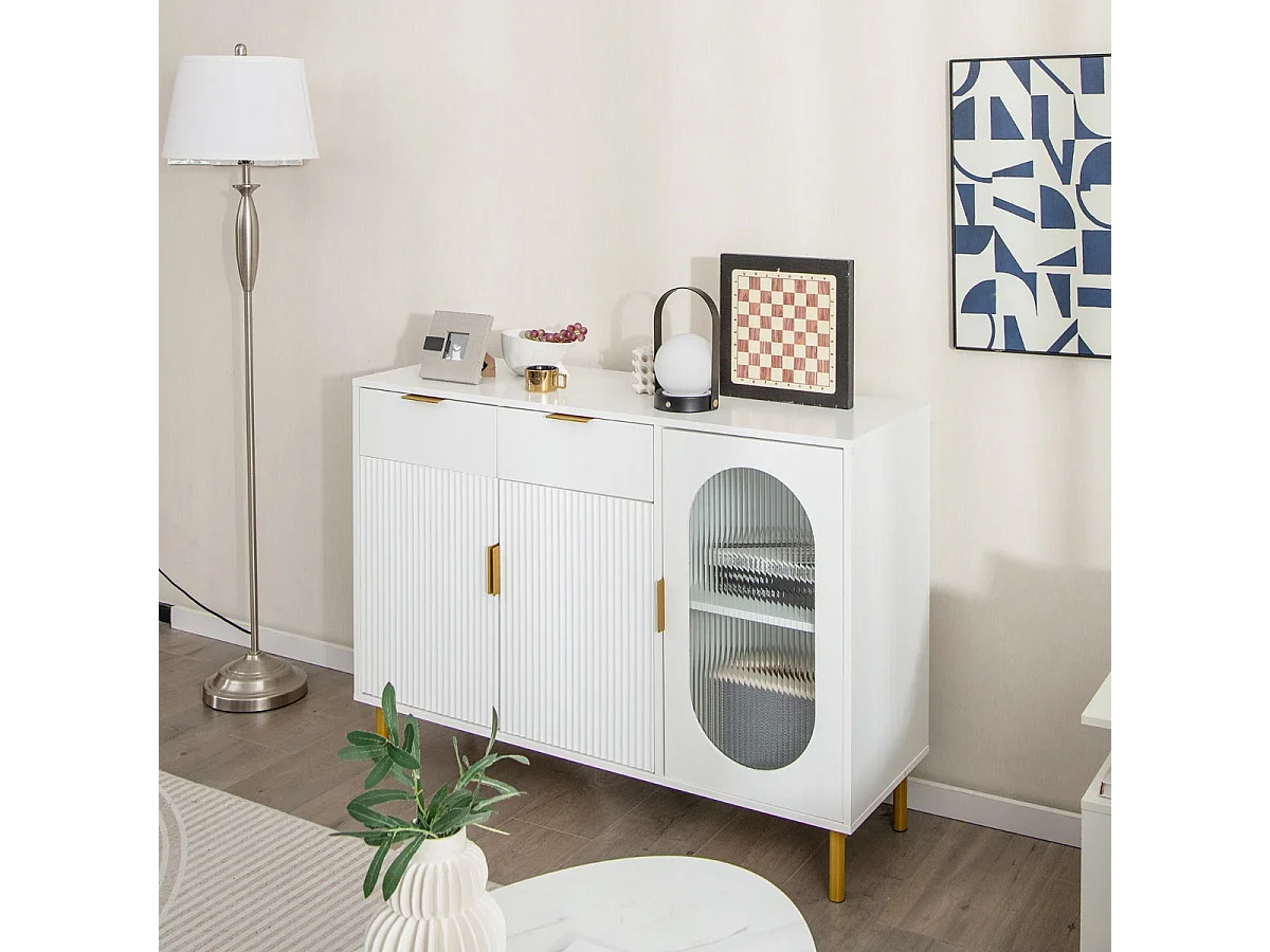 Wolnostojący bufet – 120 x 40 x 88 cm – biały – płyta MDF