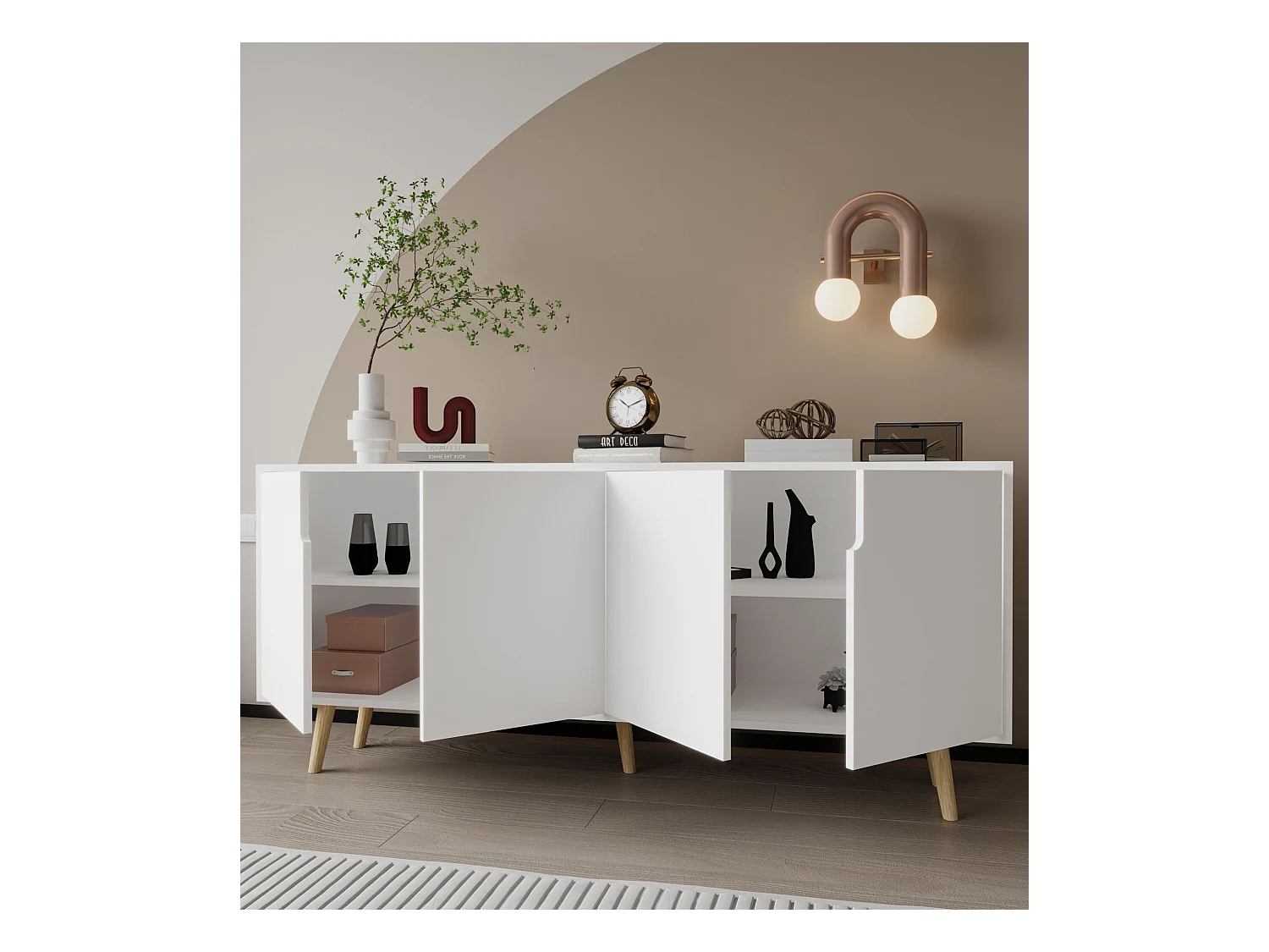 Buffet – 180 cm – Blanc – Aggloméré