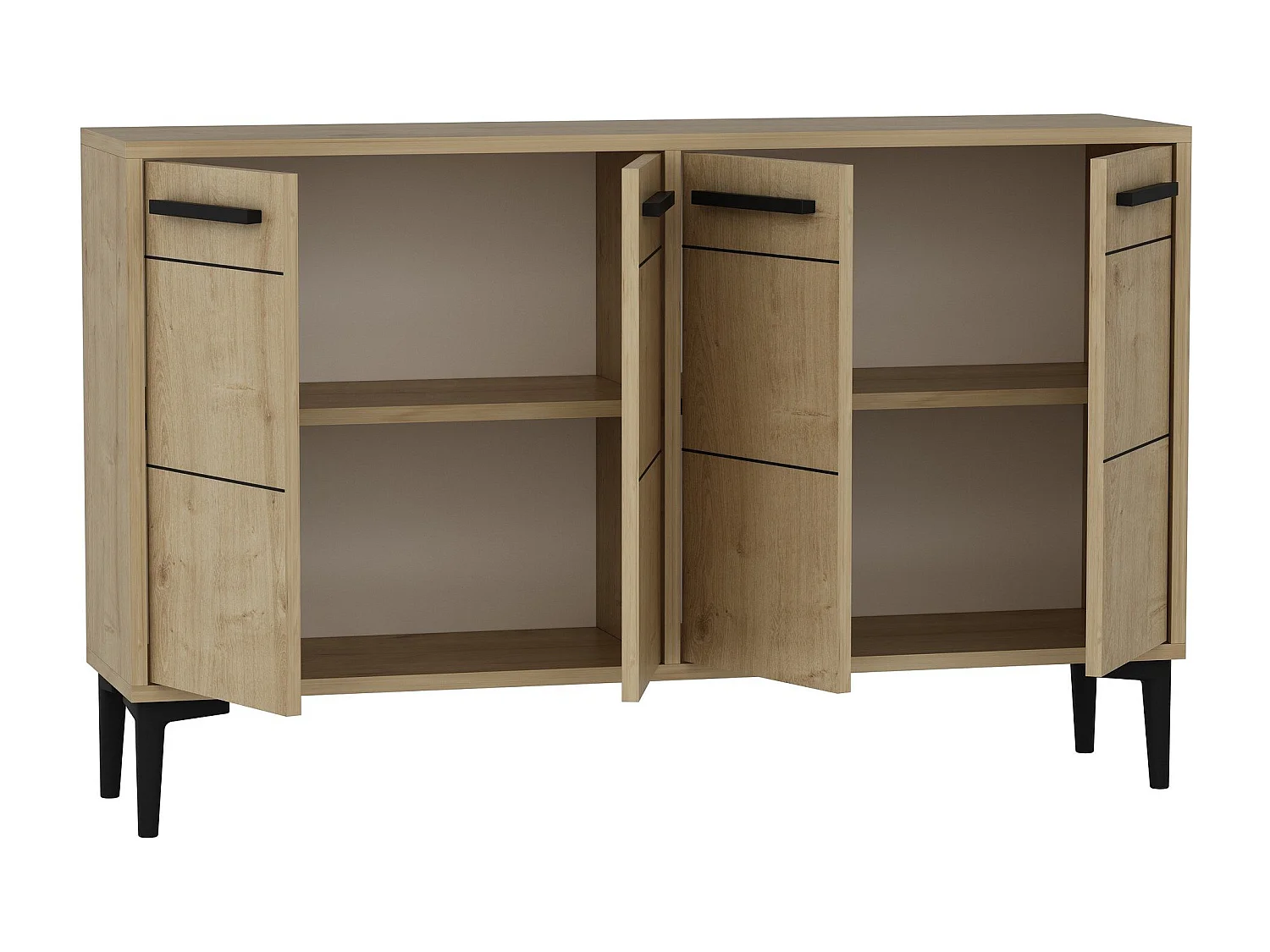 Credenza in MDF – 120 cm x 30 cm x 75 cm – Rovere zaffiro