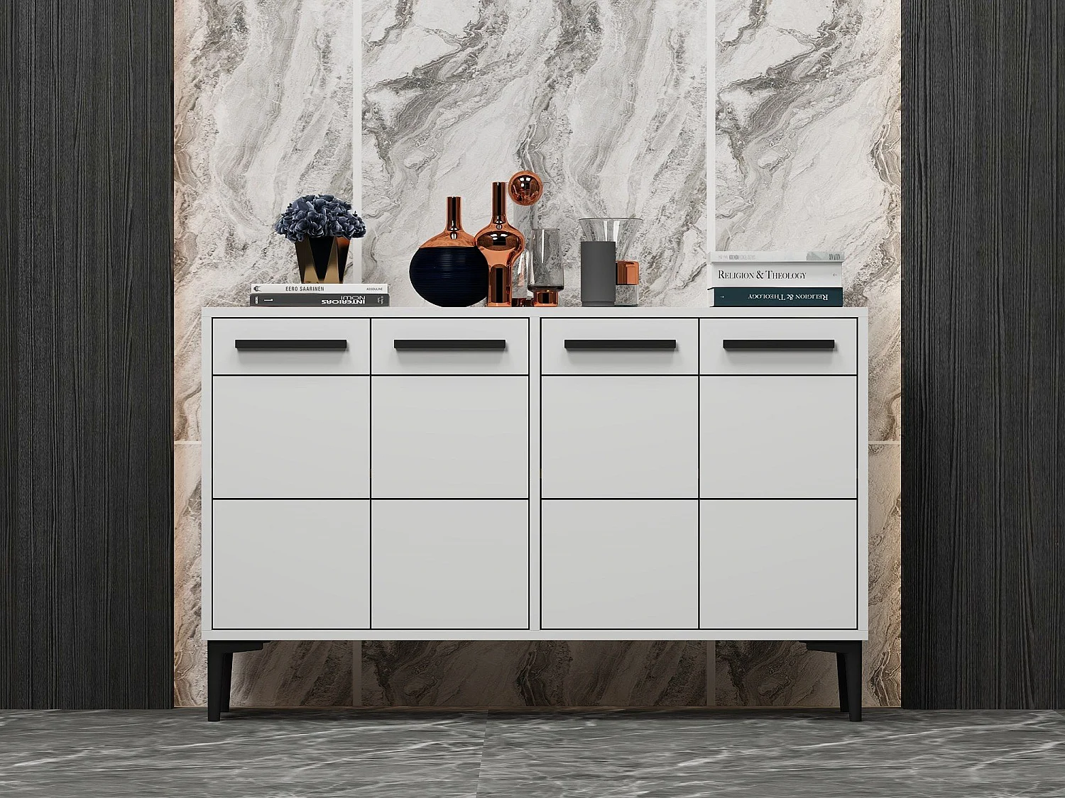 Buffet Alnitak 120cm Blanc