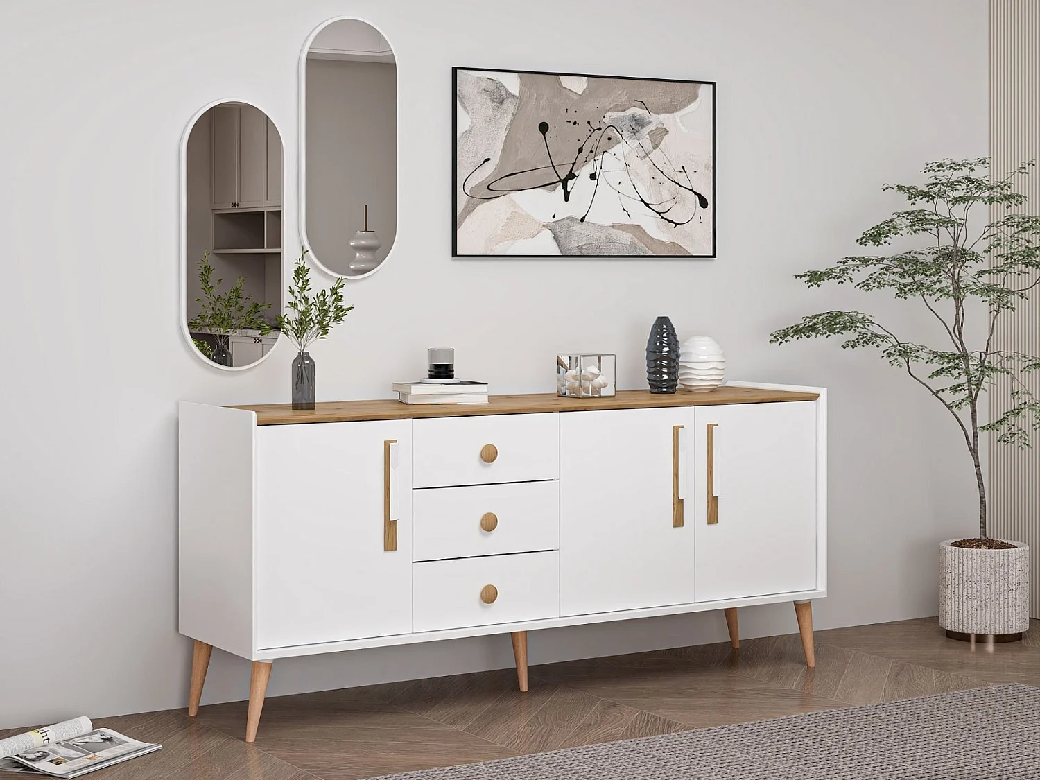 Credenza bianca con mitra