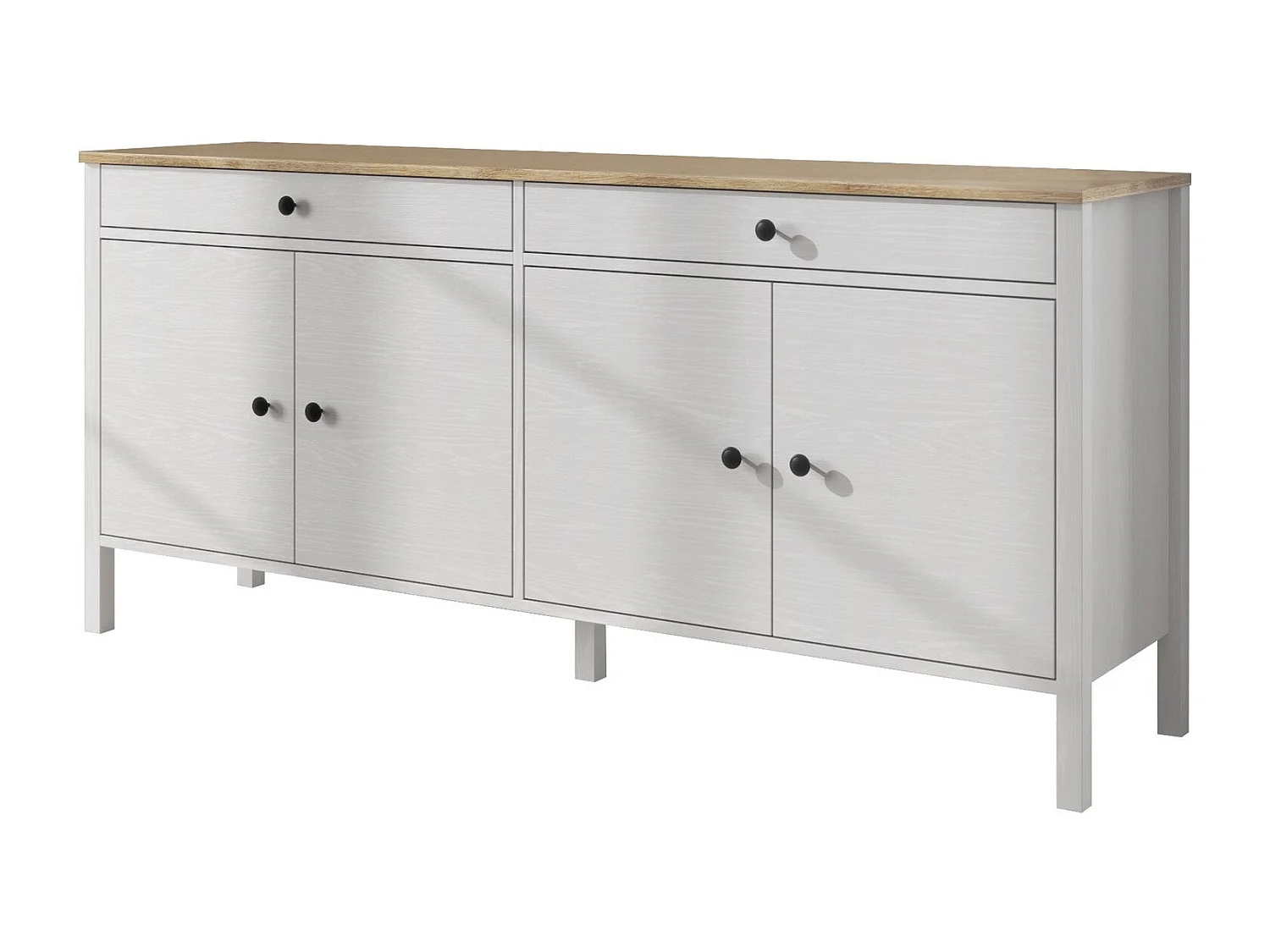 Aparador de madeira – 180 cm x 82 cm x 44 cm – Branco – Aglomerado revestido em melamina