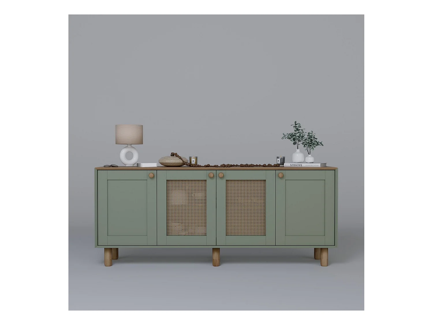 Buffet – 180 cm x 75 cm x 40 cm – Vert – Panneau de particules mélaminé