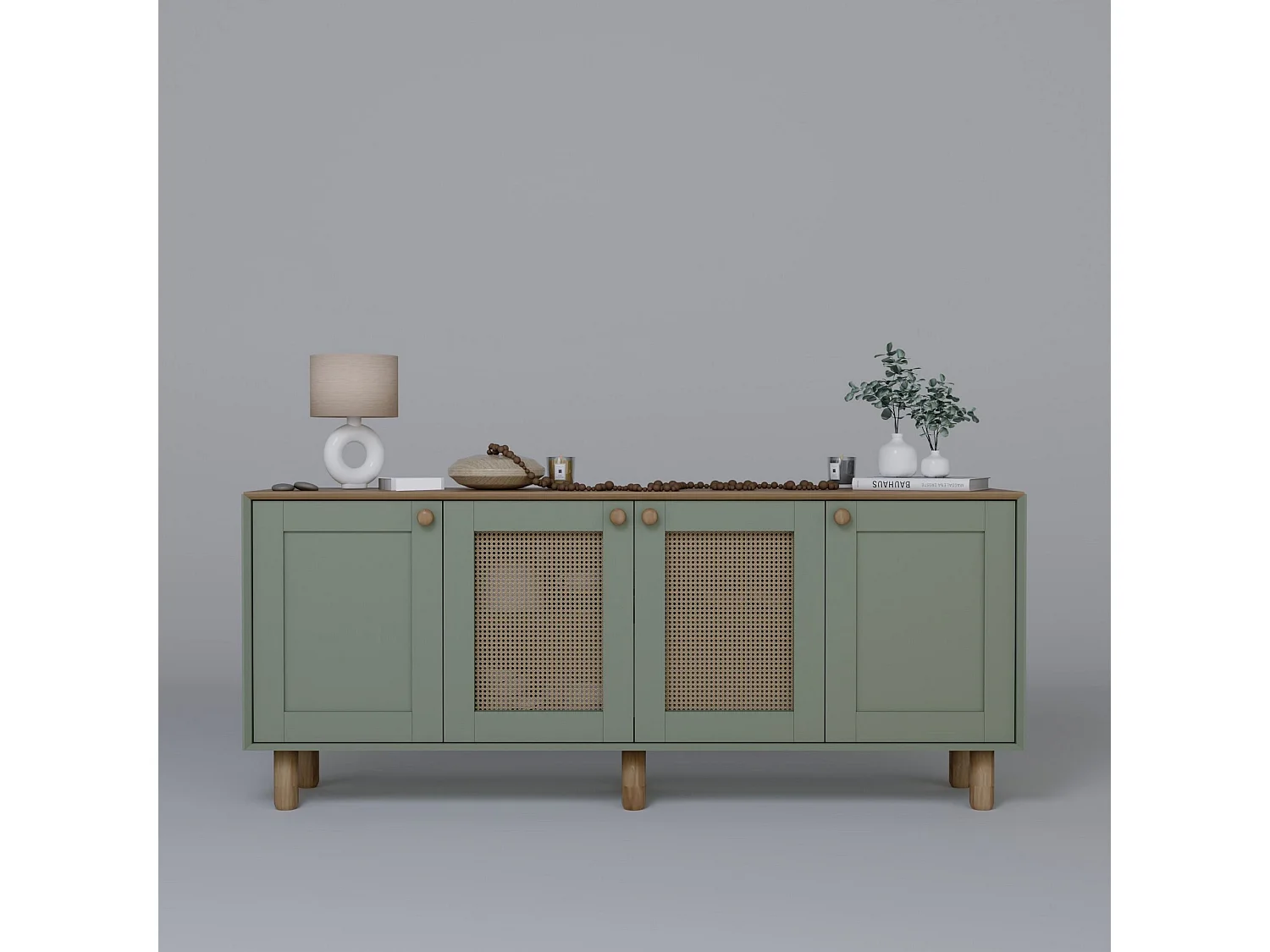 Dressoir – 180 cm x 75 cm x 40 cm – Groen – Melamine gecoate spaanplaat