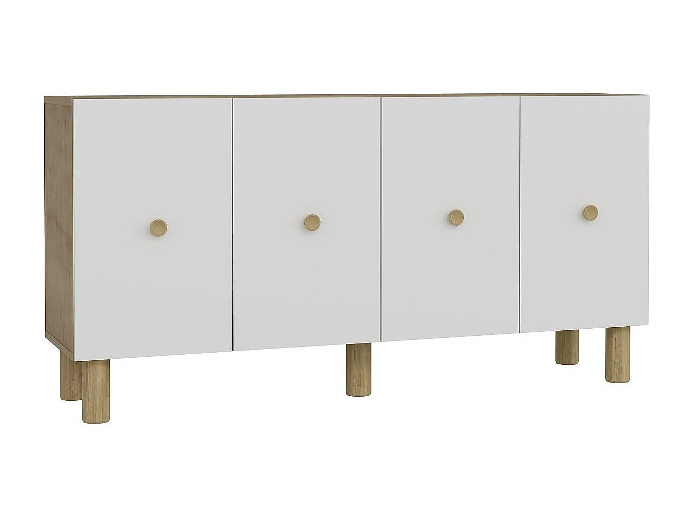 Komoda – 150 cm x 75 cm x 32 cm – Dąb szafirowy, biały – MDF