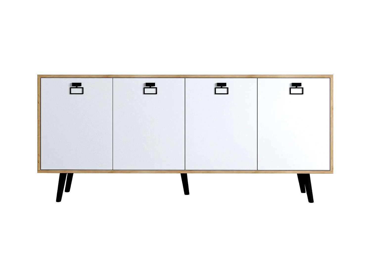 Buffet – 180 cm – Chêne Saphir et Blanc – Panneau de particules mélaminé
