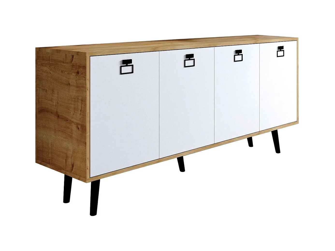 Buffet – 180 cm – Chêne Saphir et Blanc – Panneau de particules mélaminé