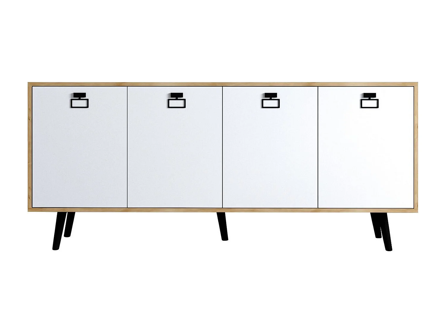 Aparador – 180 cm – Roble Zafiro y Blanco – Tablero aglomerado revestido de melamina