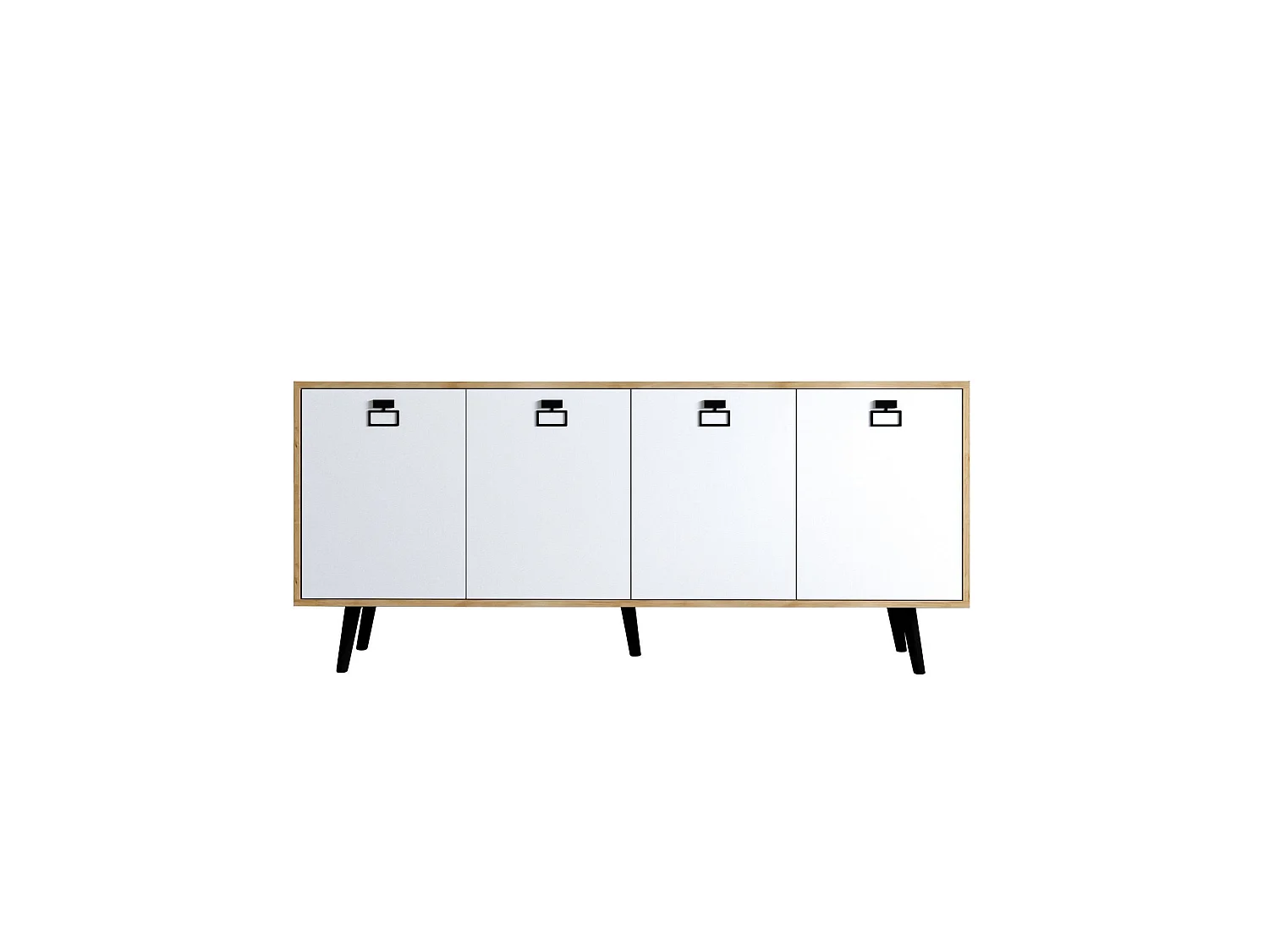 Buffet – 180 cm – Chêne Saphir et Blanc – Panneau de particules mélaminé