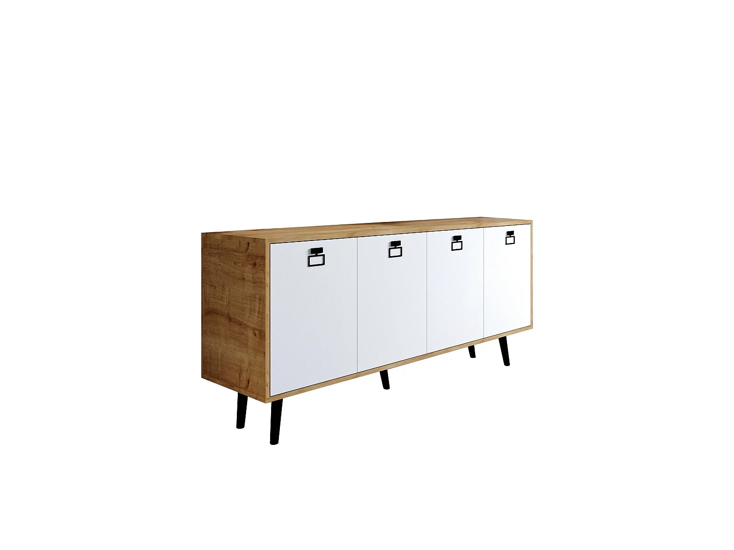 Buffet – 180 cm – Chêne Saphir et Blanc – Panneau de particules mélaminé