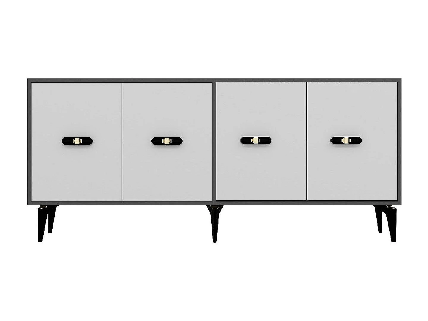 Komoda – 180 cm x 82,6 cm x 35 cm – Antracyt i biel – Melamina