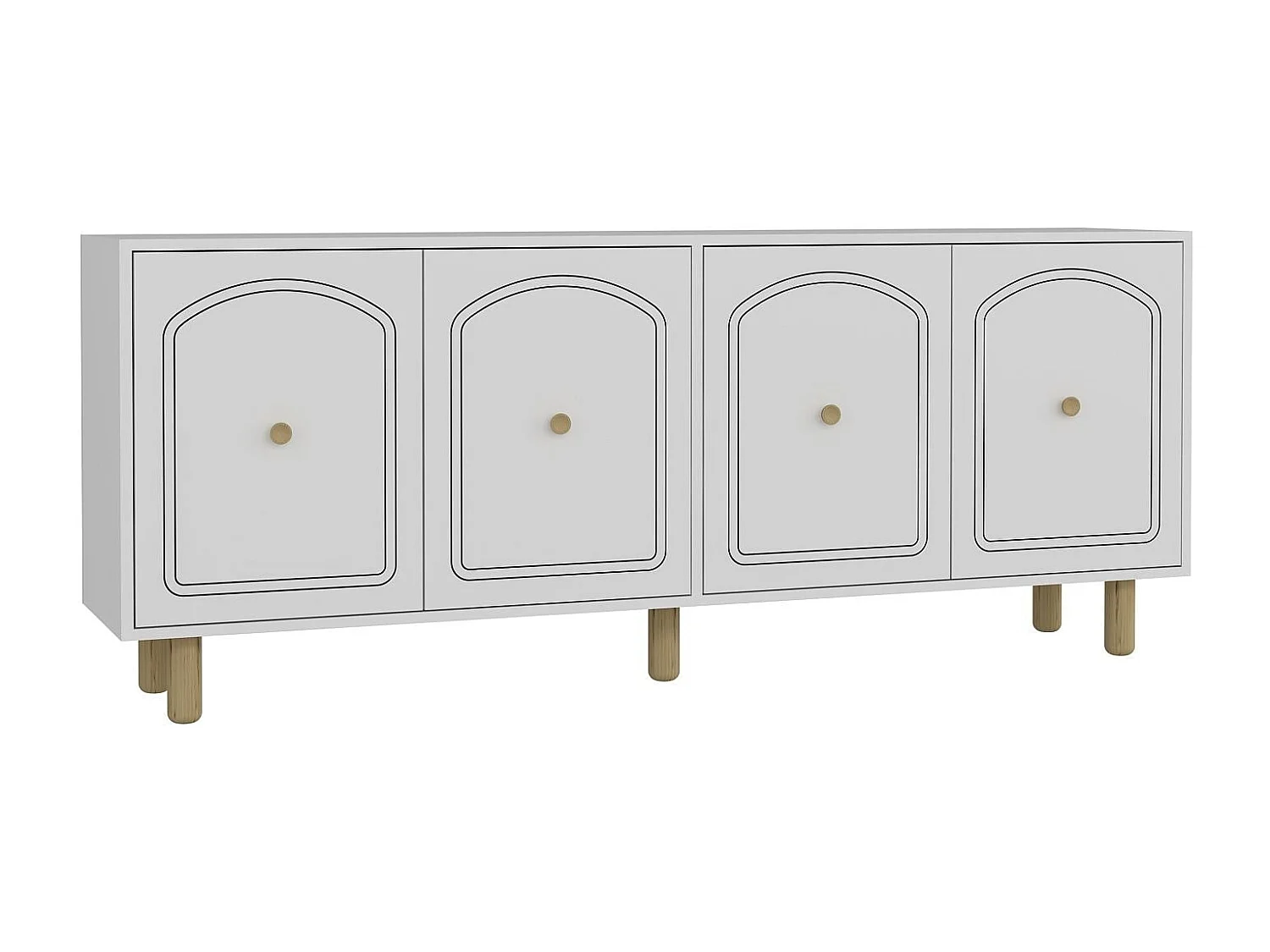 Dressoir – 180 cm x 78,6 cm x 35 cm – Wit – Spaanplaat