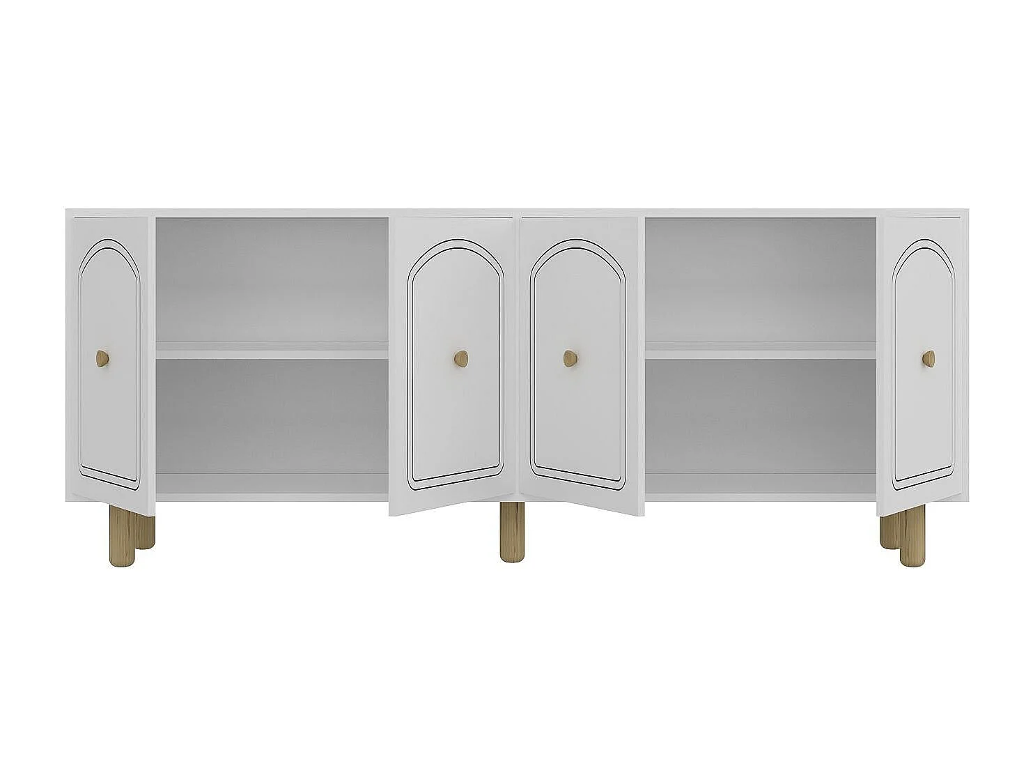 Dressoir – 180 cm x 78,6 cm x 35 cm – Wit – Spaanplaat