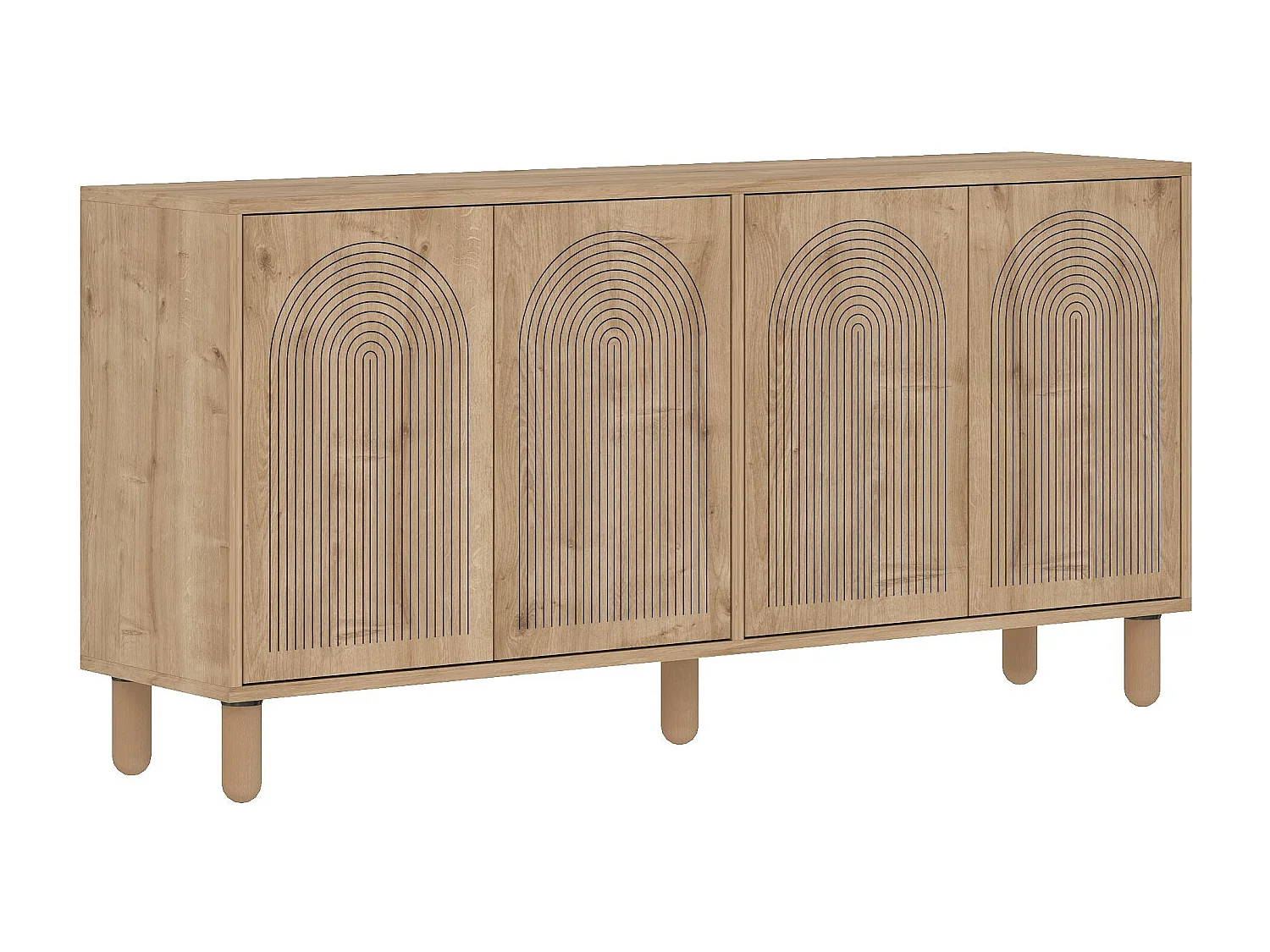 Sideboard – 150 cm x 73 cm x 36 cm – Saphireiche – Spanplatte