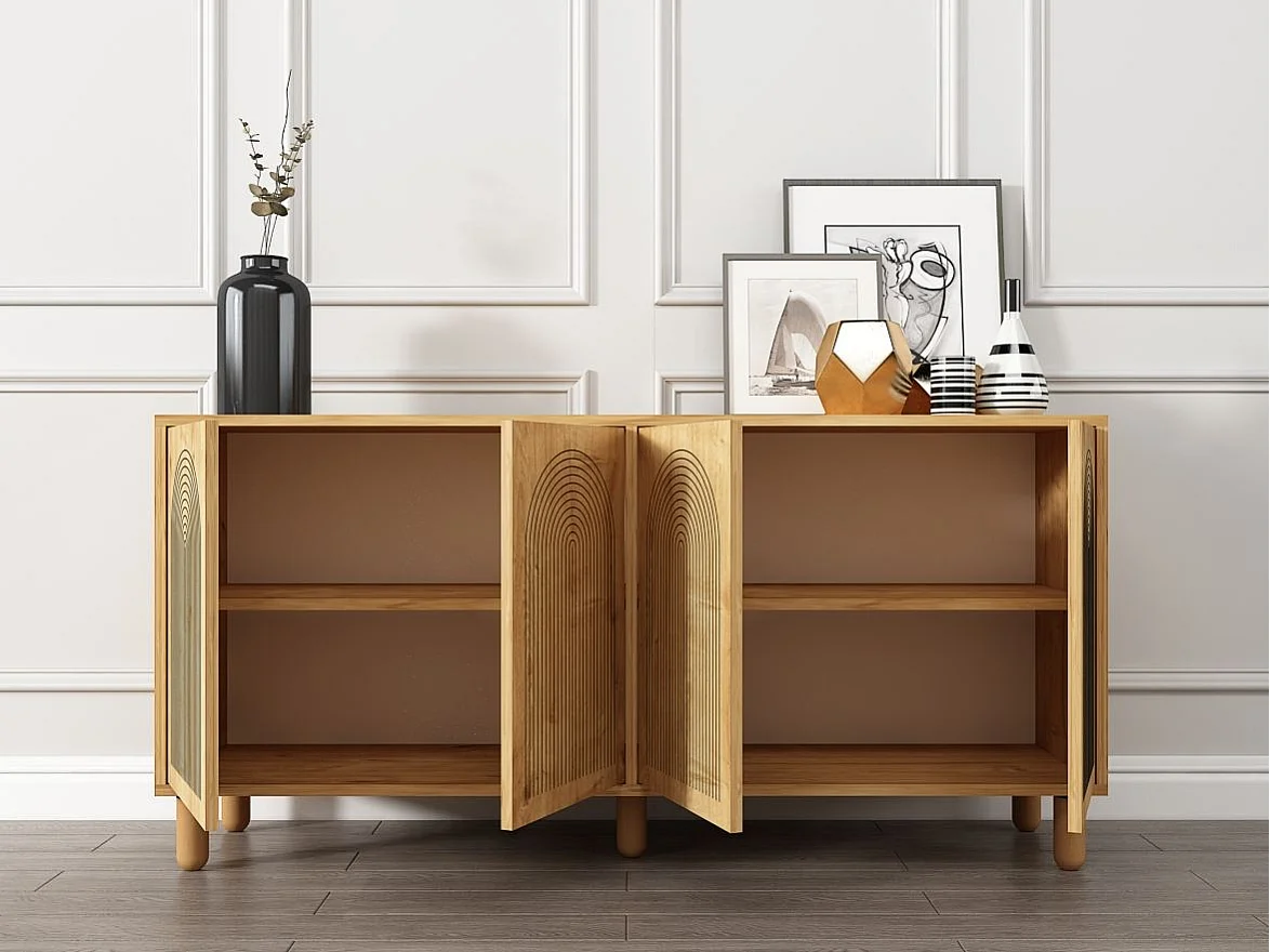 Sideboard – 150 cm x 73 cm x 36 cm – Saphireiche – Spanplatte