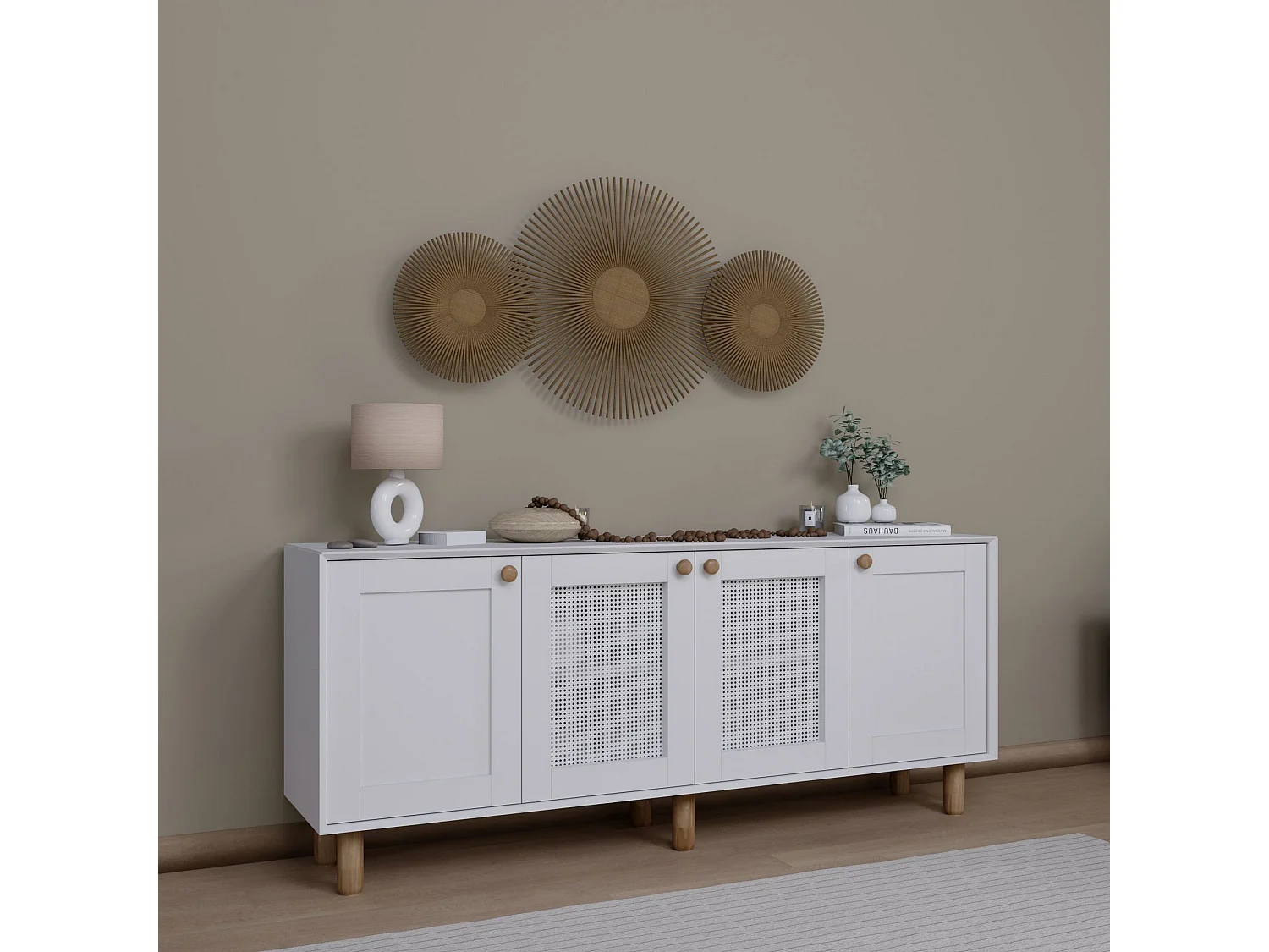 Aparador – 180 cm x 75 cm x 40 cm – Branco – Painel de partículas