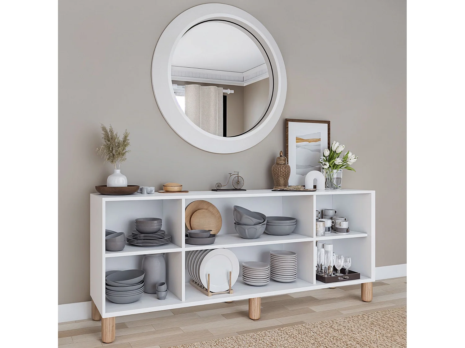 Aparador – 180 cm x 75 cm x 40 cm – Branco – Painel de partículas