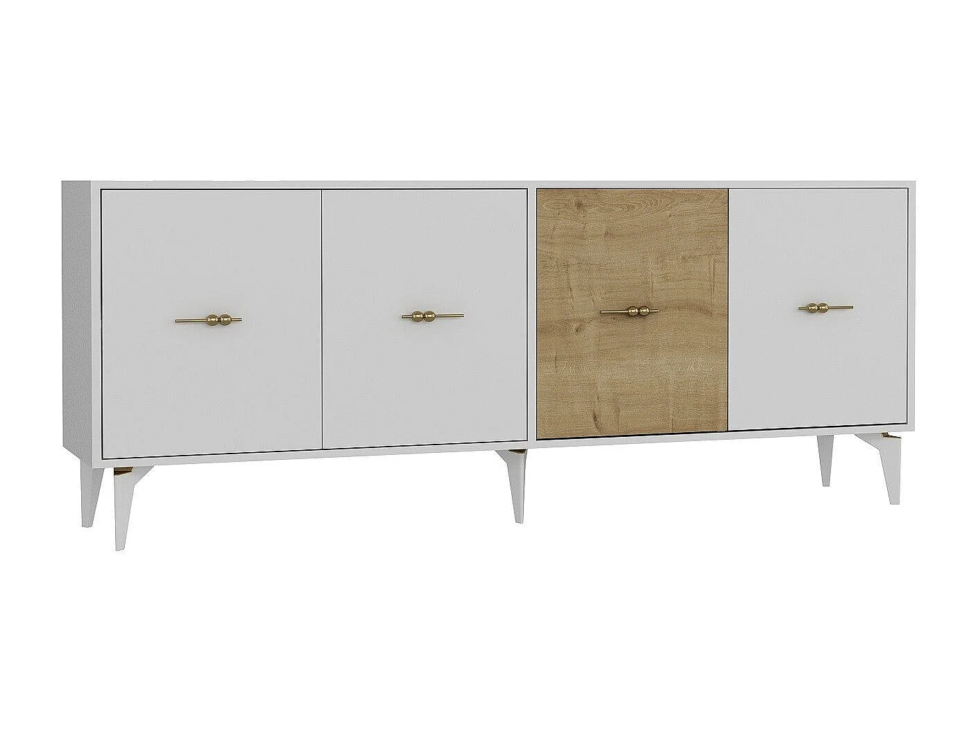 Sideboard – 180 cm – Weiß und Saphireiche – Melaminbeschichtete Spanplatte